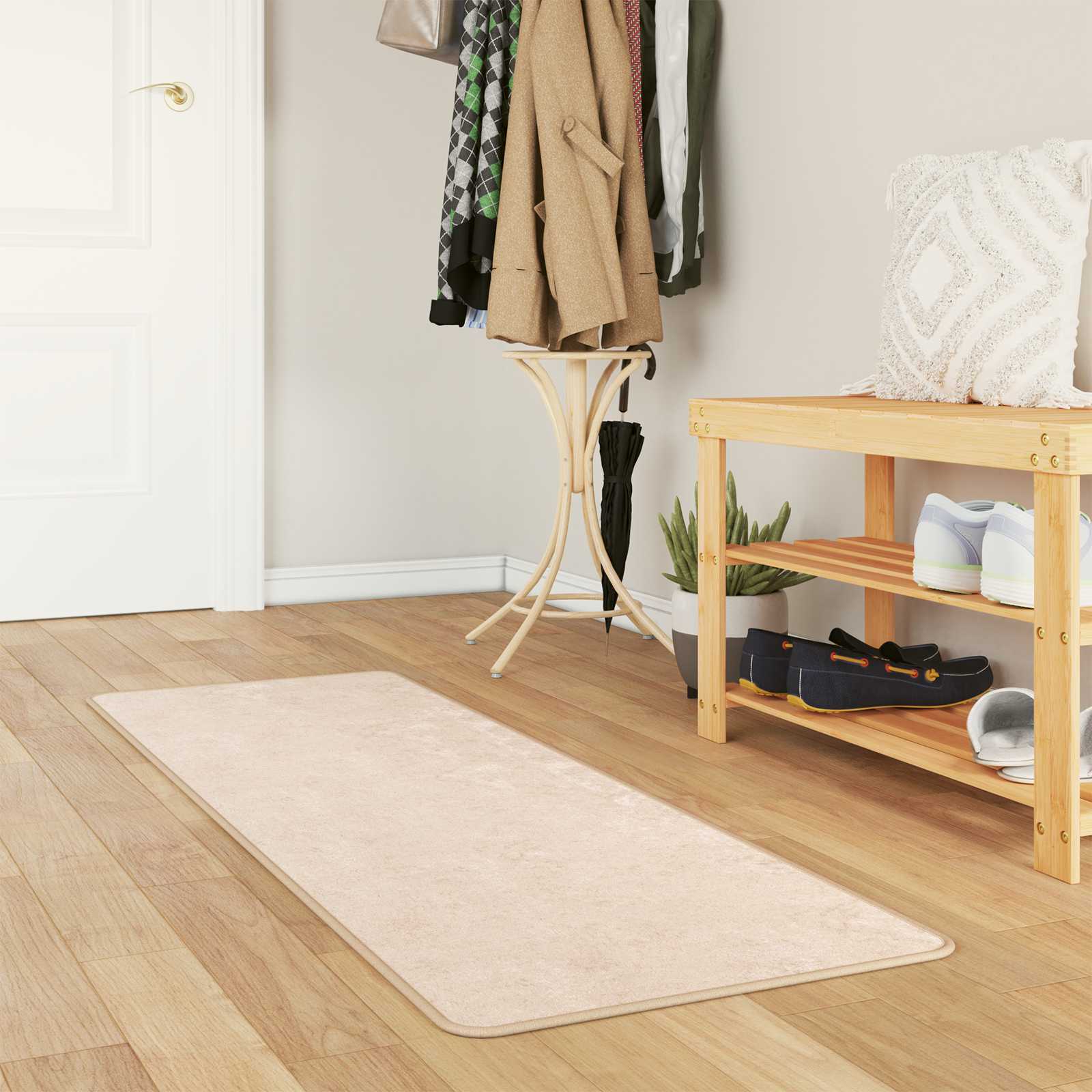 Teppichläufer MARSA Creme 50 x 100 cm Polyester und PVC