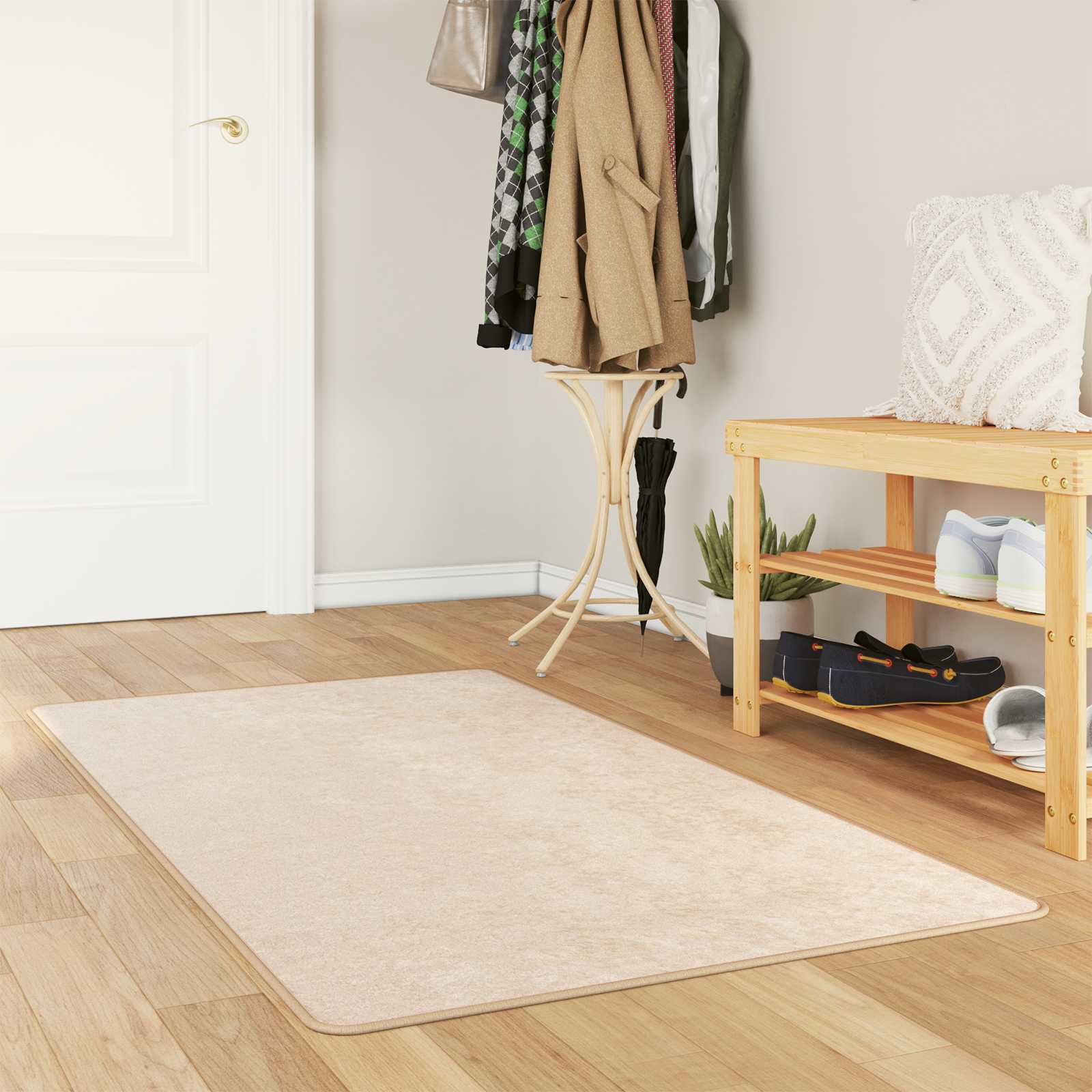 Teppichläufer MARSA Creme 80 x 100 cm Polyester und PVC