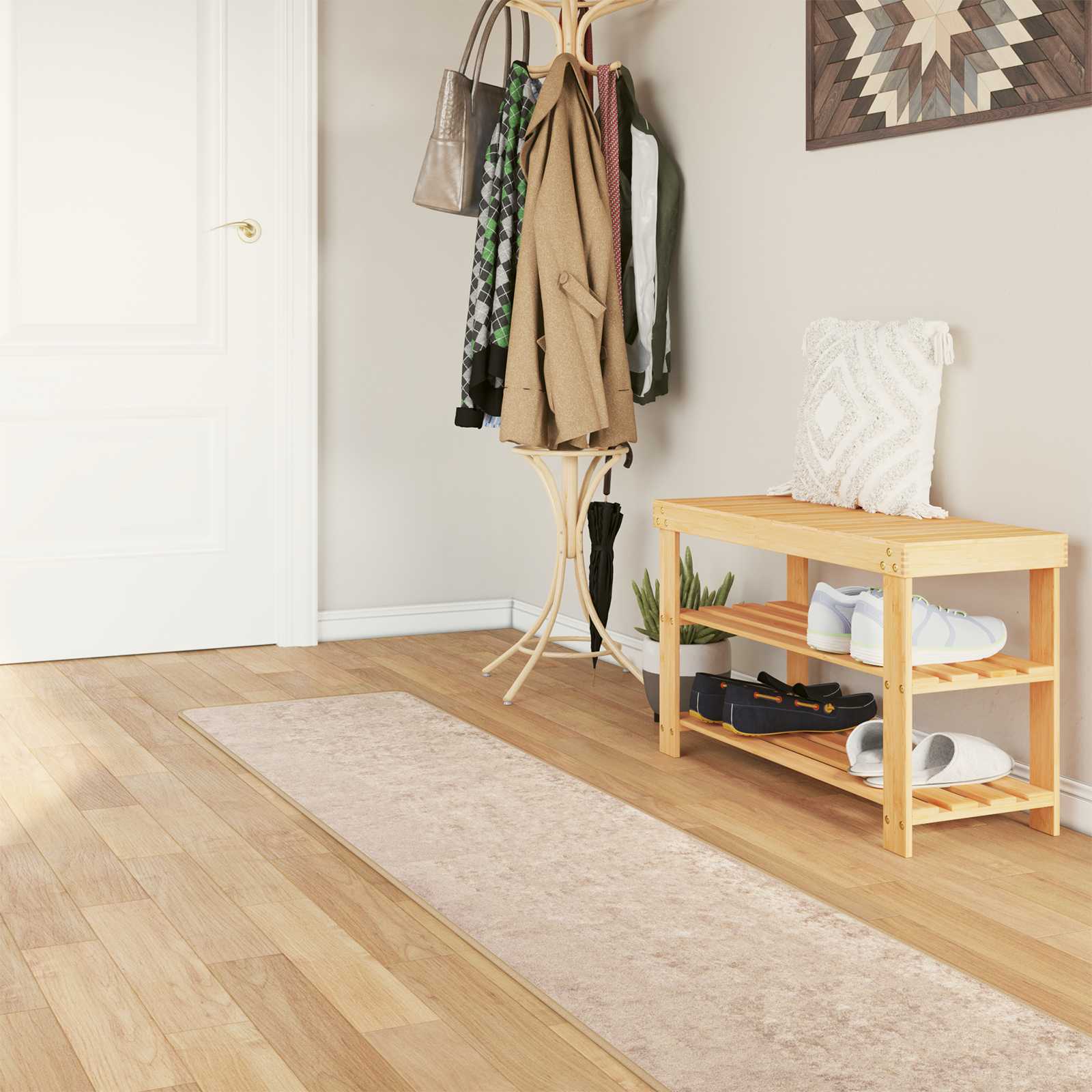 Teppichläufer MARSA Beige 50 x 250 cm Polyester und PVC