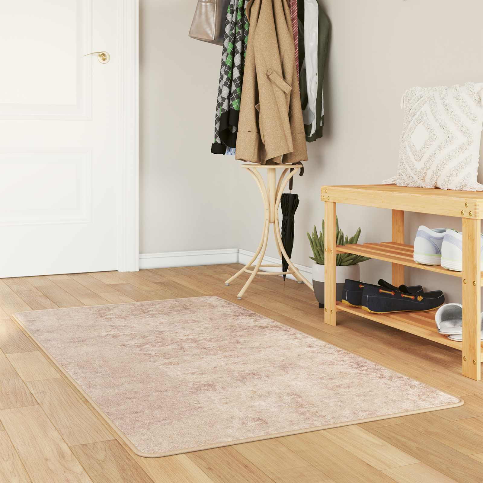 Teppichläufer MARSA Beige 80 x 200 cm Polyester und PVC