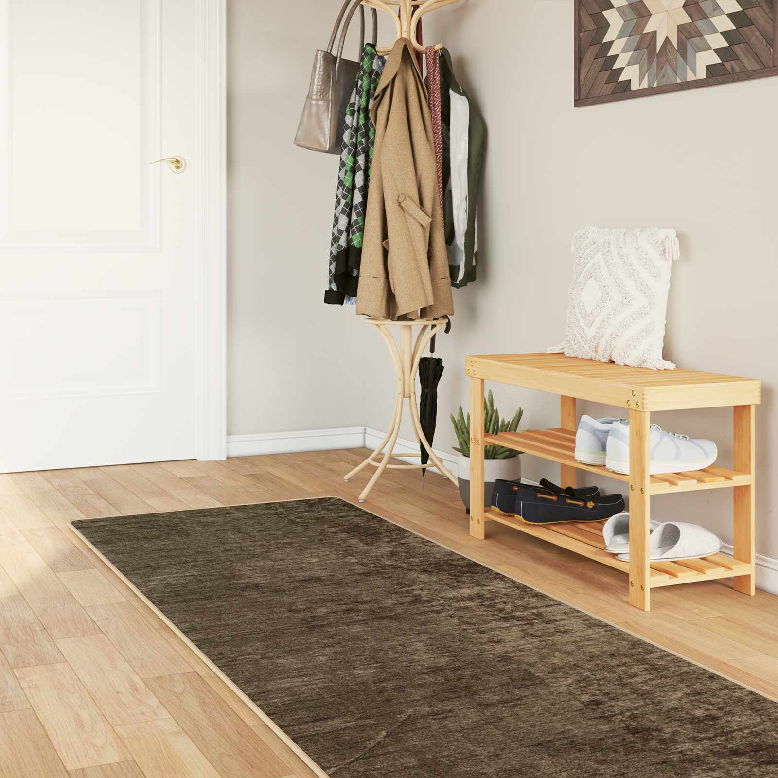 Teppichläufer MARSA Waldgrün 80 x 400 cm Polyester und PVC