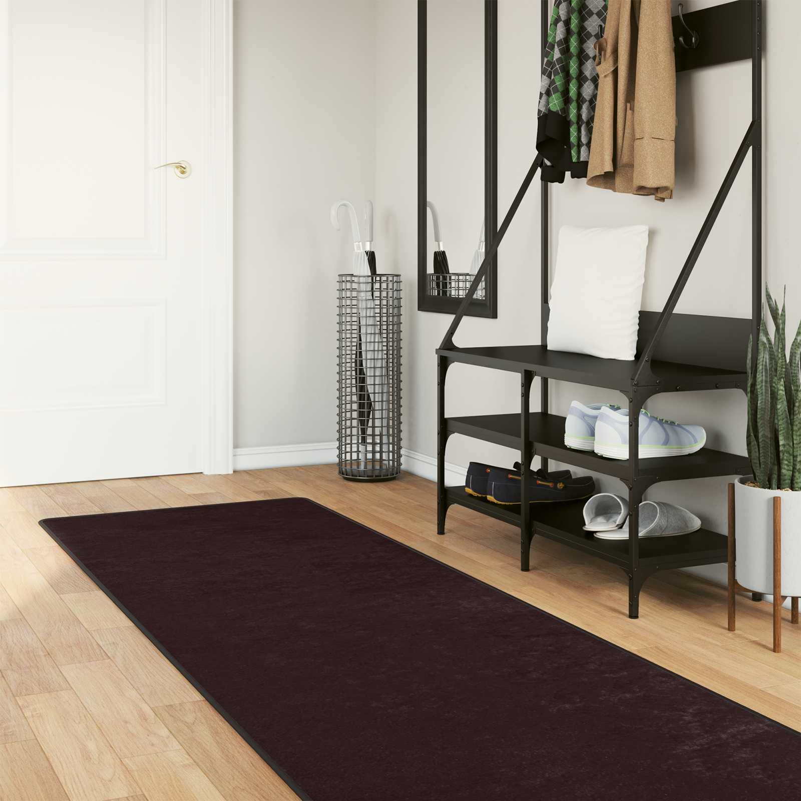 Teppichläufer MARSA Anthrazit 80 x 350 cm Polyester und PVC