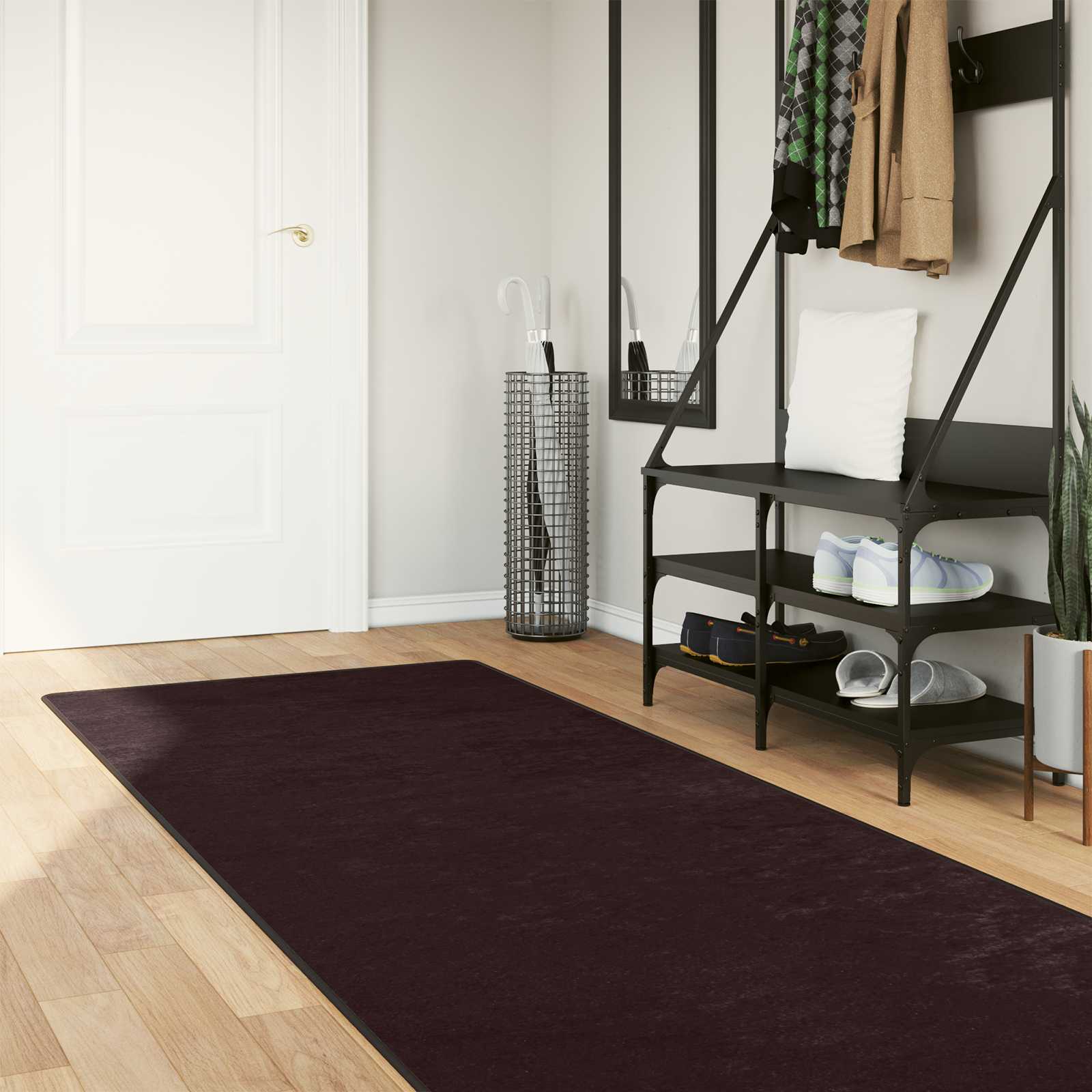 Teppichläufer MARSA Anthrazit 100 x 450 cm Polyester und PVC