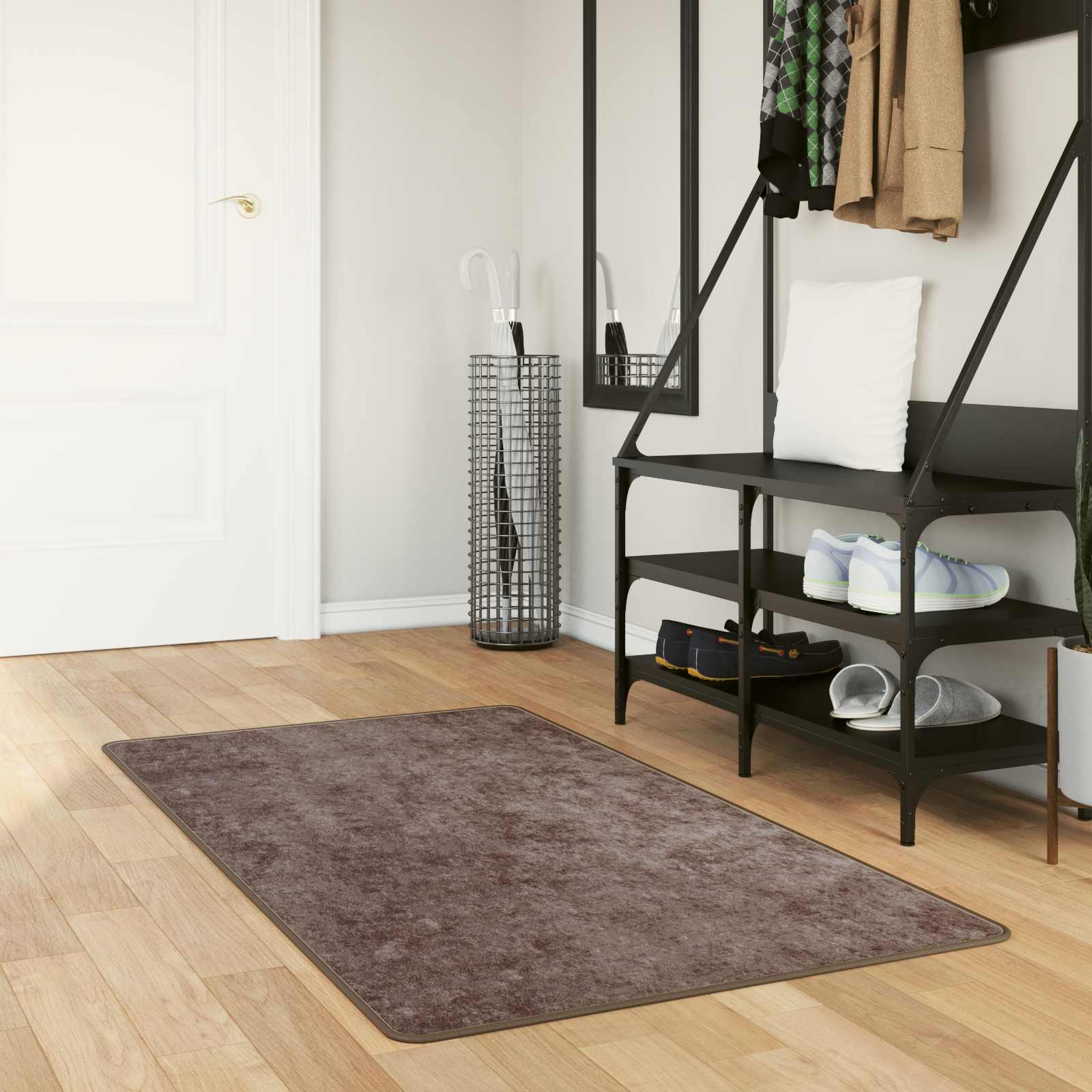 Teppichläufer MARSA Grau 100 x 150 cm Polyester und PVC