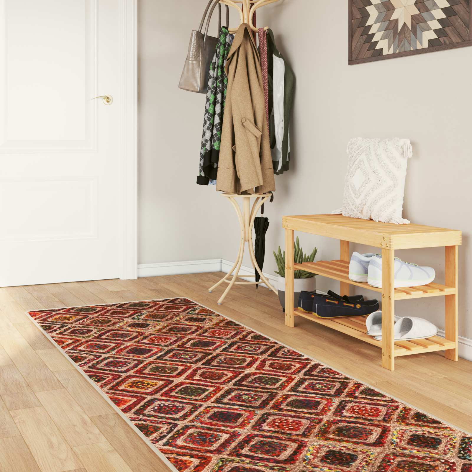 Teppichläufer MARSA Mehrfarbig 100 x 350 cm Polyester und PVC