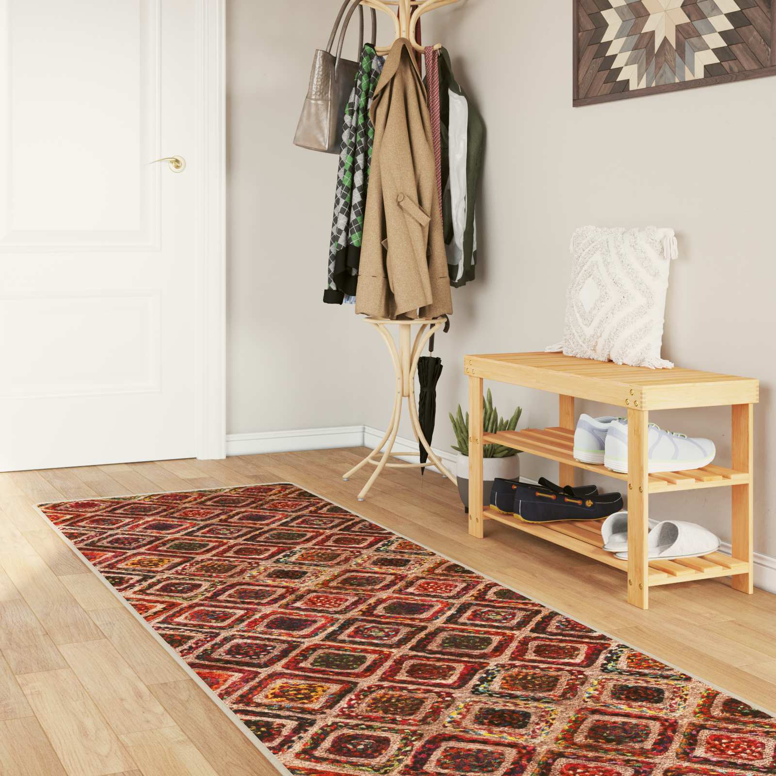 Teppichläufer MARSA Mehrfarbig 100 x 450 cm Polyester und PVC
