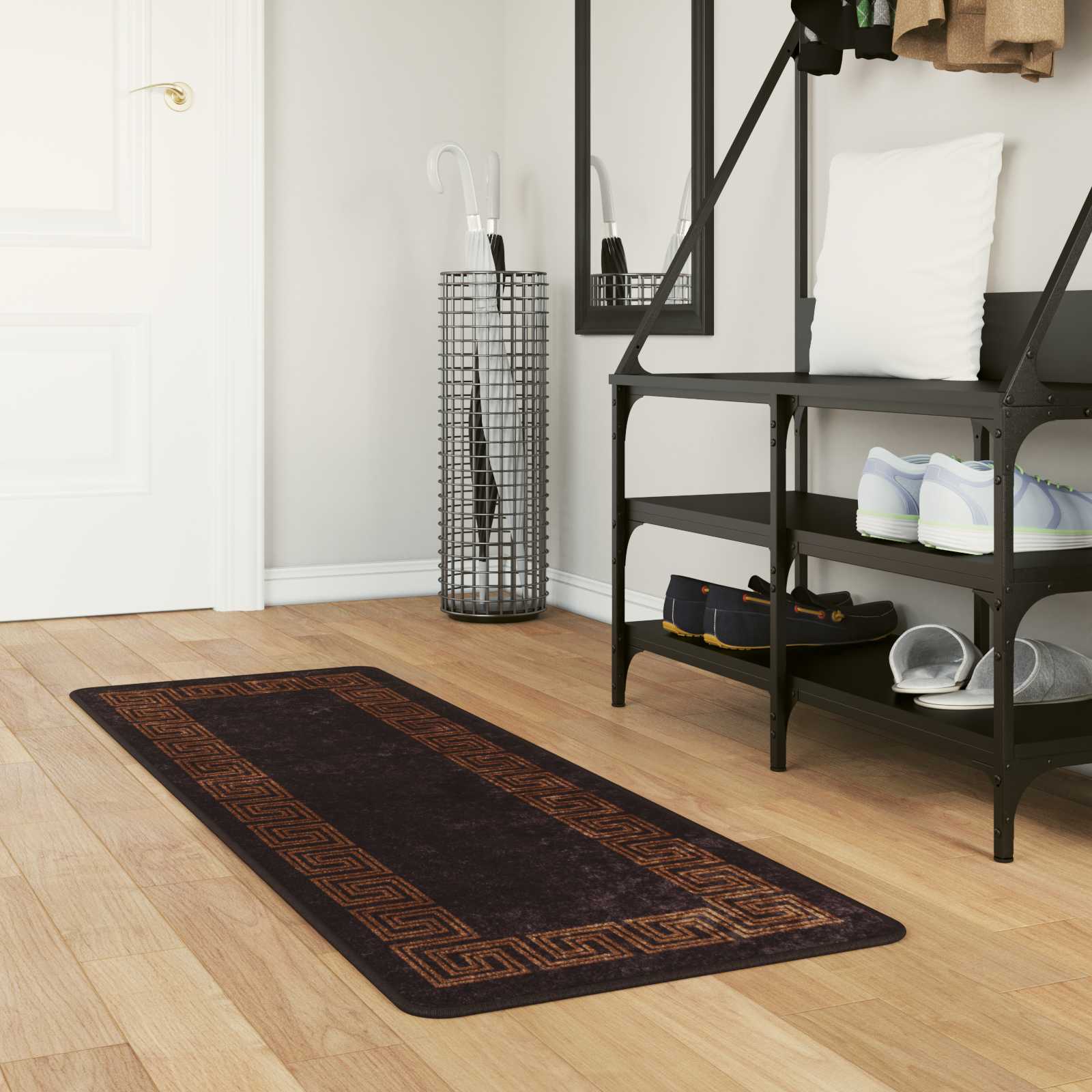 Teppichläufer MARSA Schwarz 50 x 150 cm Polyester und PVC