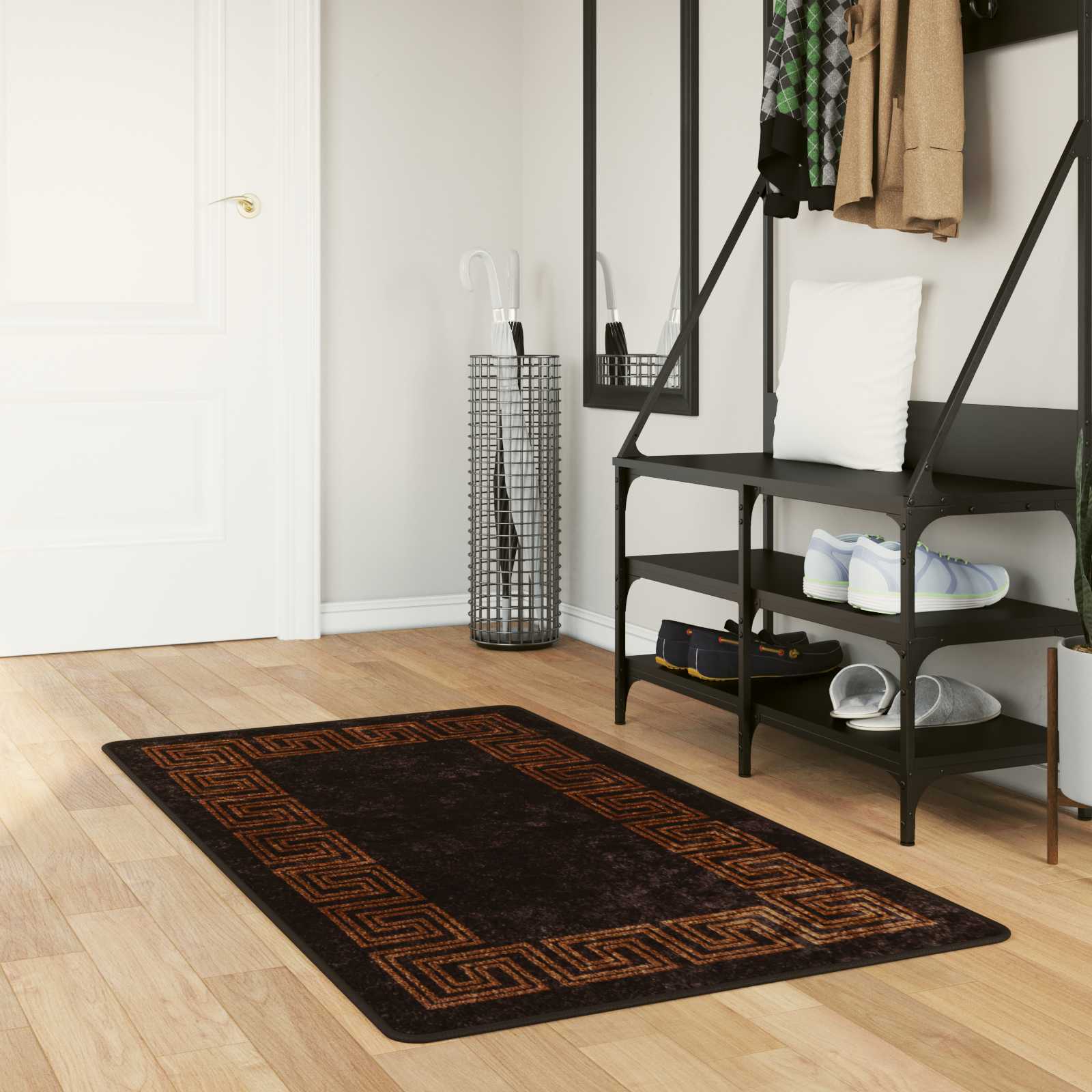 Teppichläufer MARSA Schwarz 100 x 150 cm Polyester und PVC