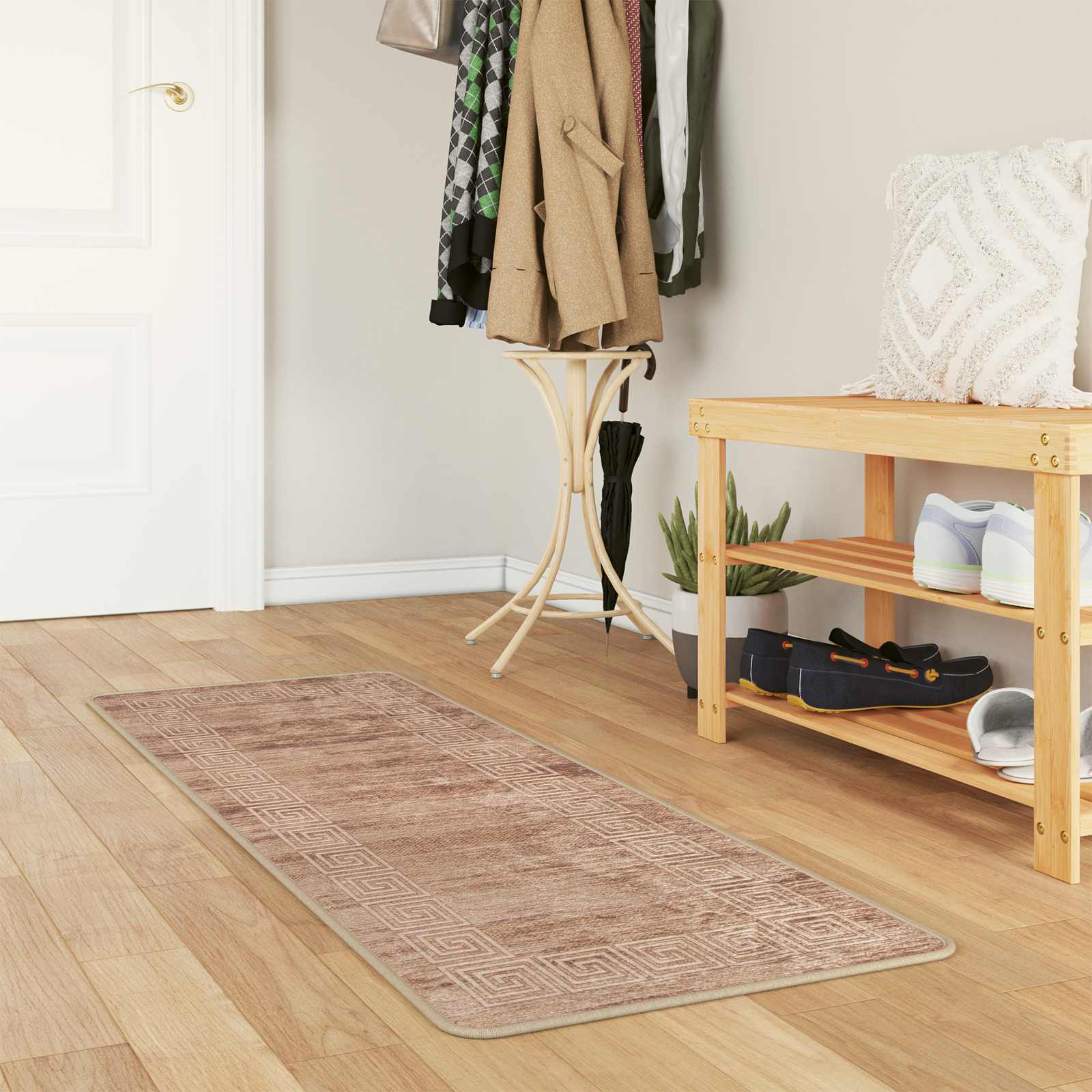 Teppichläufer MARSA Weiß 50 x 150 cm Polyester und PVC