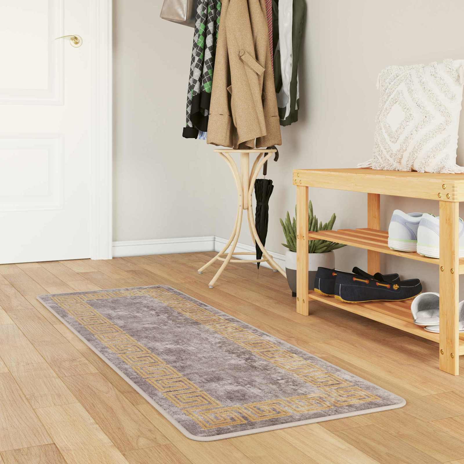 Teppichläufer MARSA Grau 50 x 200 cm Polyester und PVC