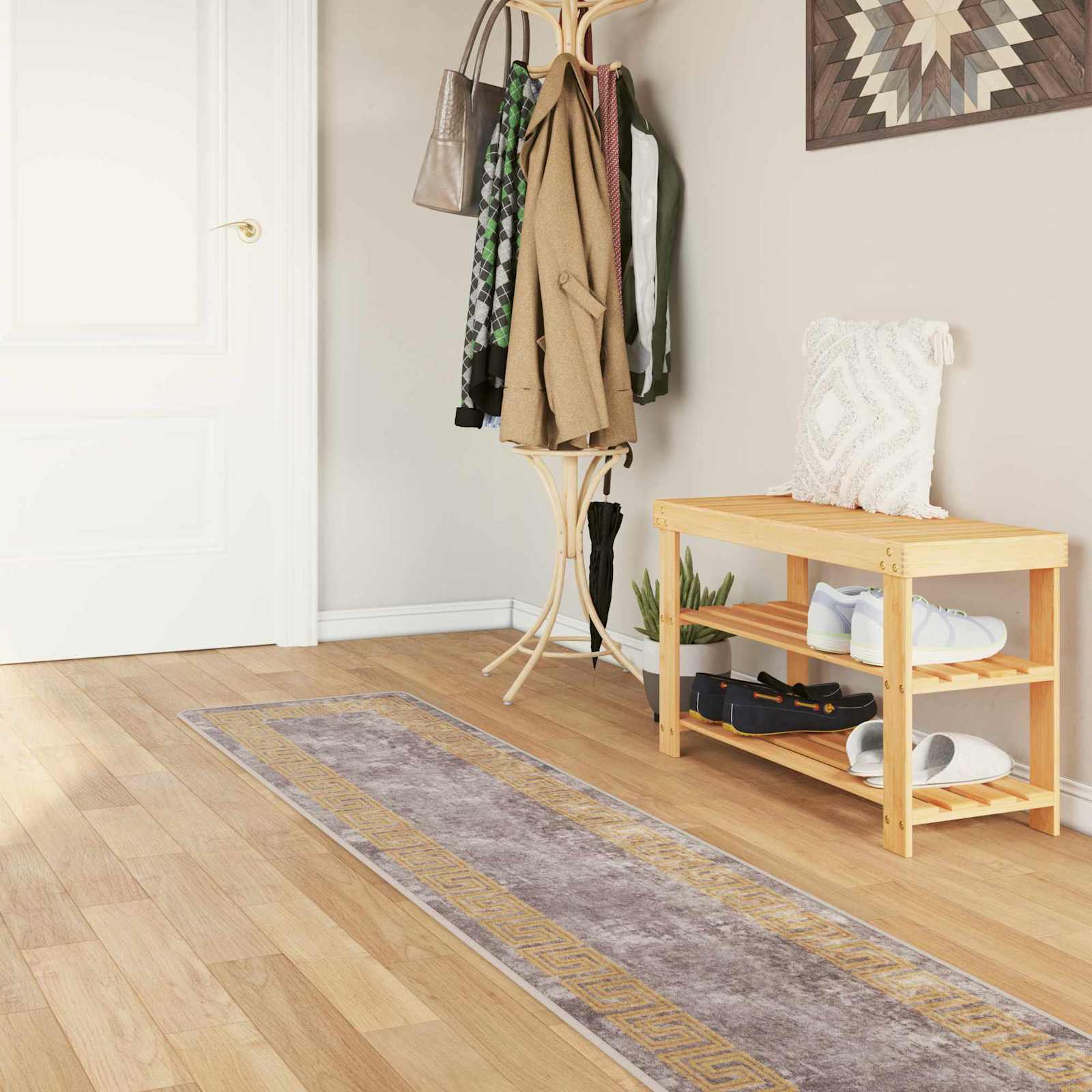 Teppichläufer MARSA Grau 50 x 350 cm Polyester und PVC