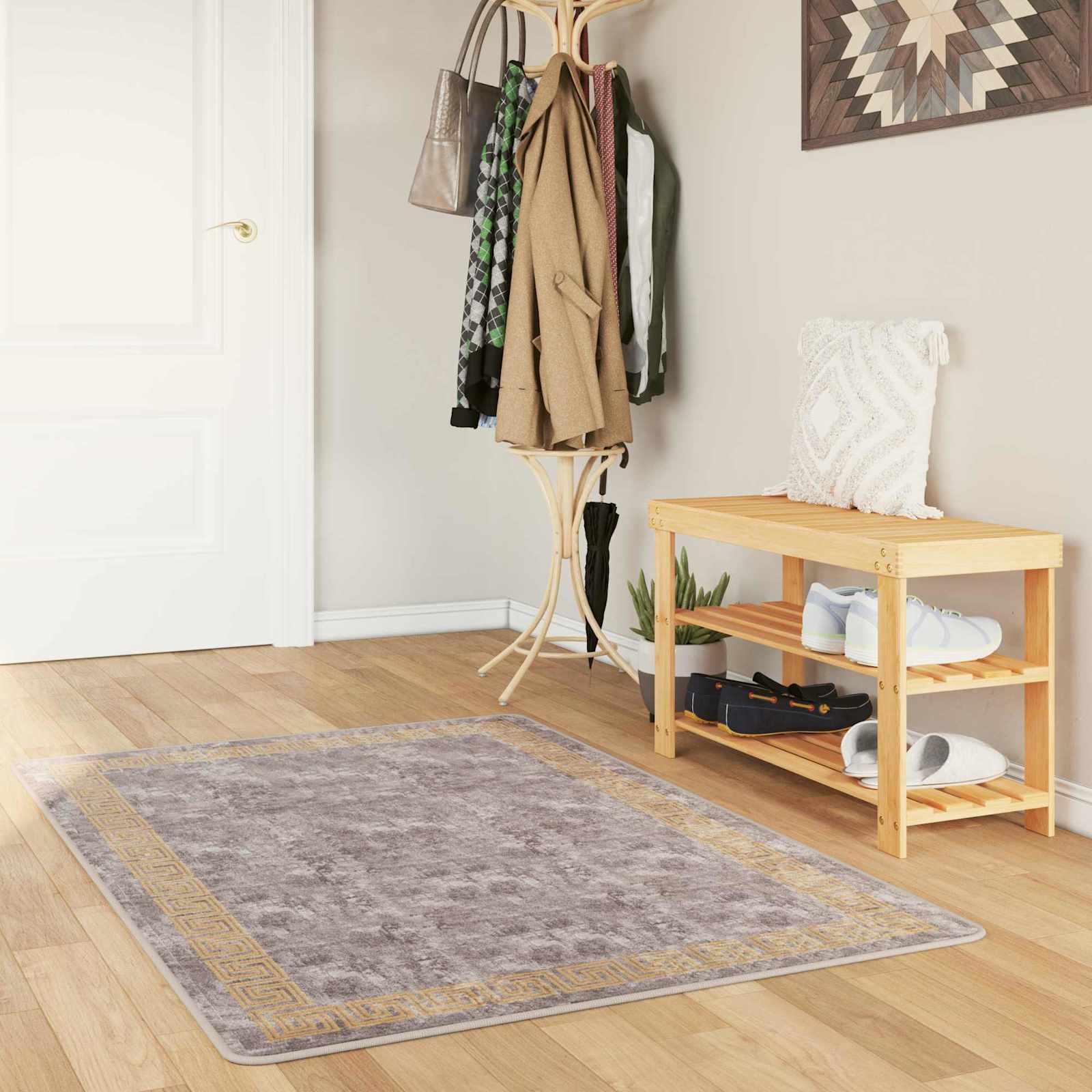 Teppichläufer MARSA Grau 80 x 100 cm Polyester und PVC