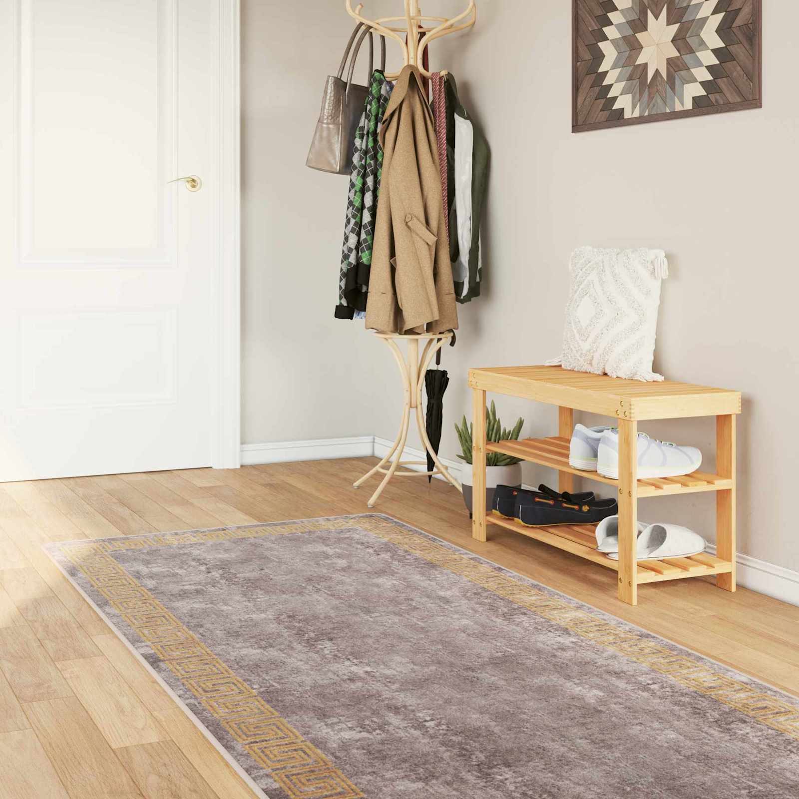 Teppichläufer MARSA Grau 100 x 250 cm Polyester und PVC
