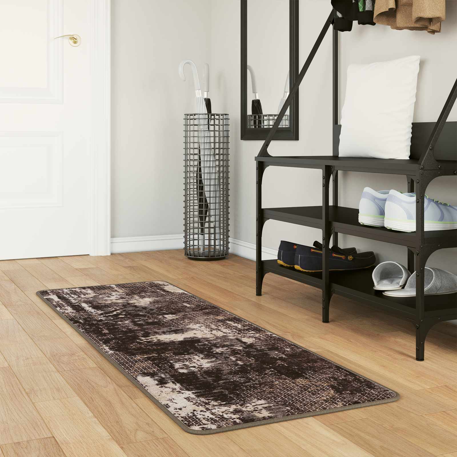Teppichläufer MARSA Schwarz 50 x 200 cm Polyester und PVC