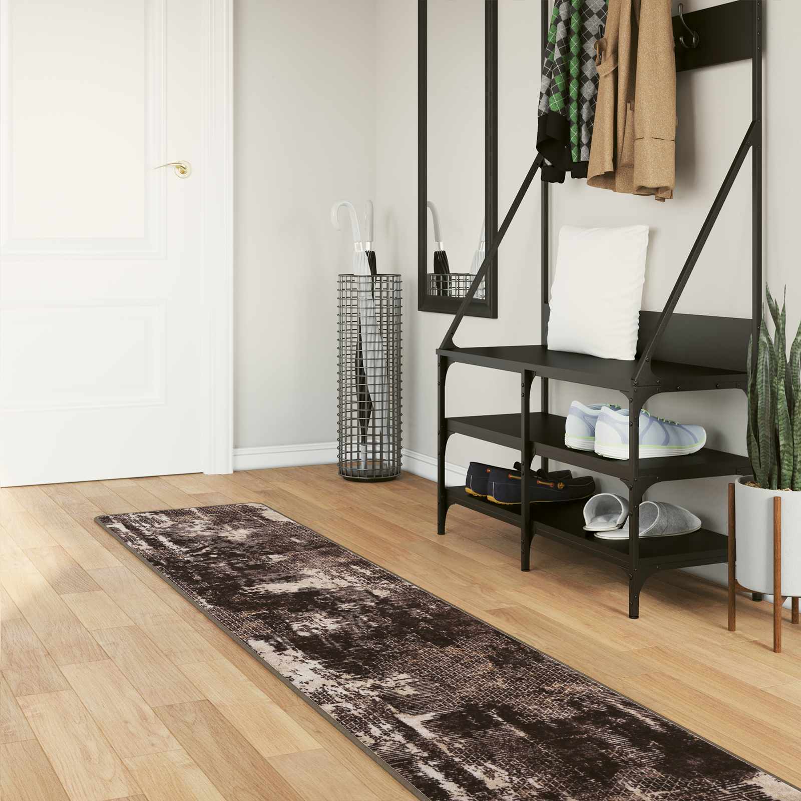 Teppichläufer MARSA Schwarz 50 x 350 cm Polyester und PVC