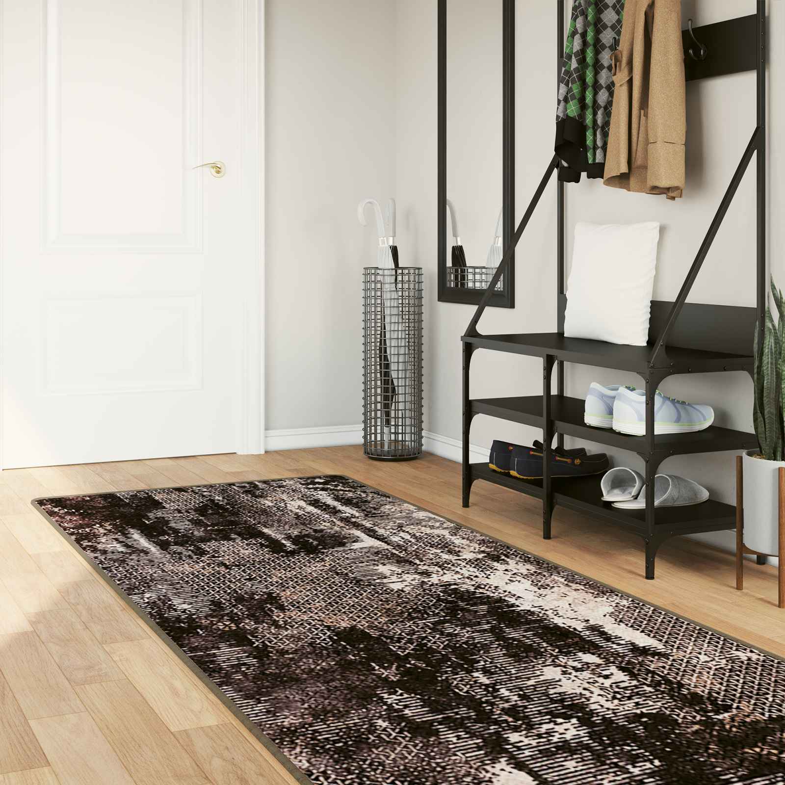 Teppichläufer MARSA Schwarz 80 x 250 cm Polyester und PVC