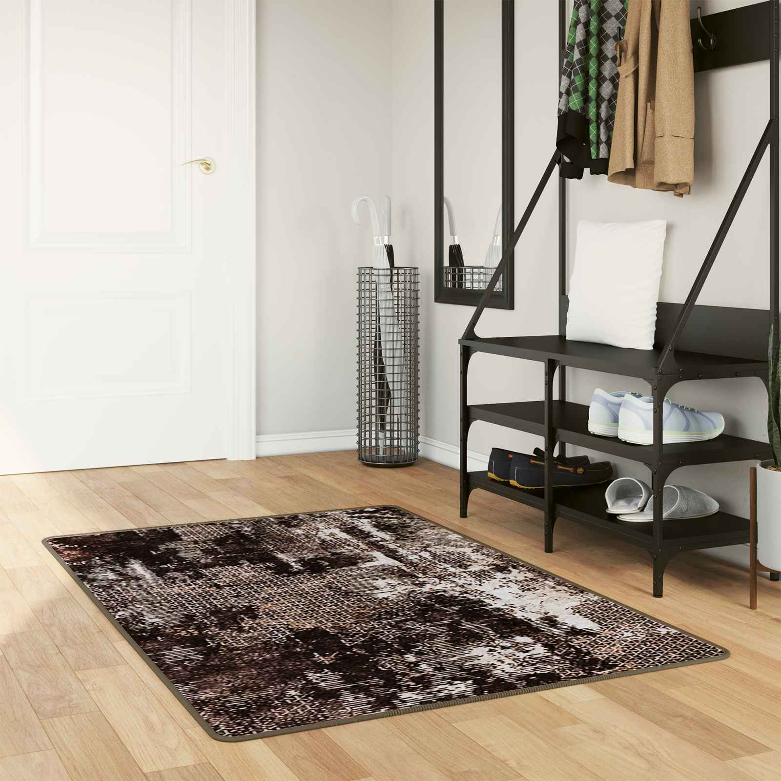 Teppichläufer MARSA Schwarz 100 x 200 cm Polyester und PVC