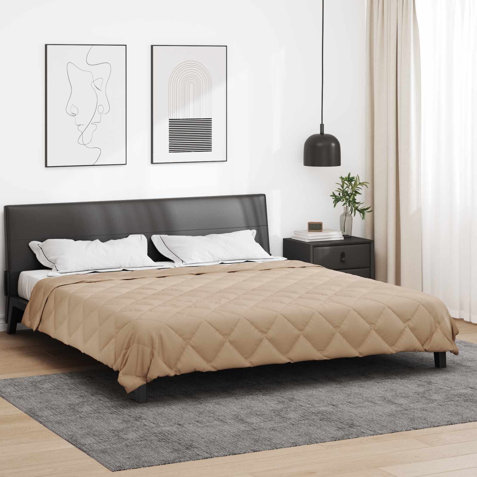 Sommerdecke 220 x 200 cm Sommer 200 gsm Taupe