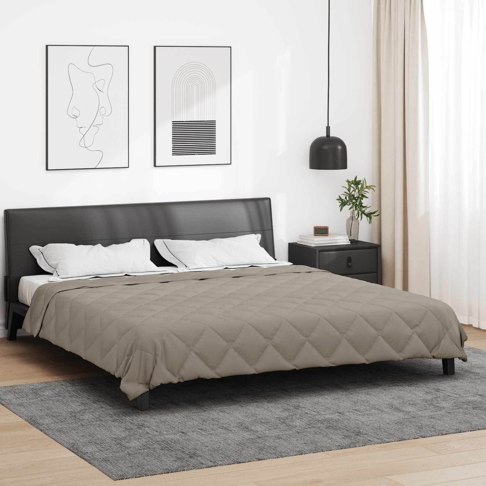 Sommerdecke 220 x 200 cm Sommer 200 gsm Hellgrau