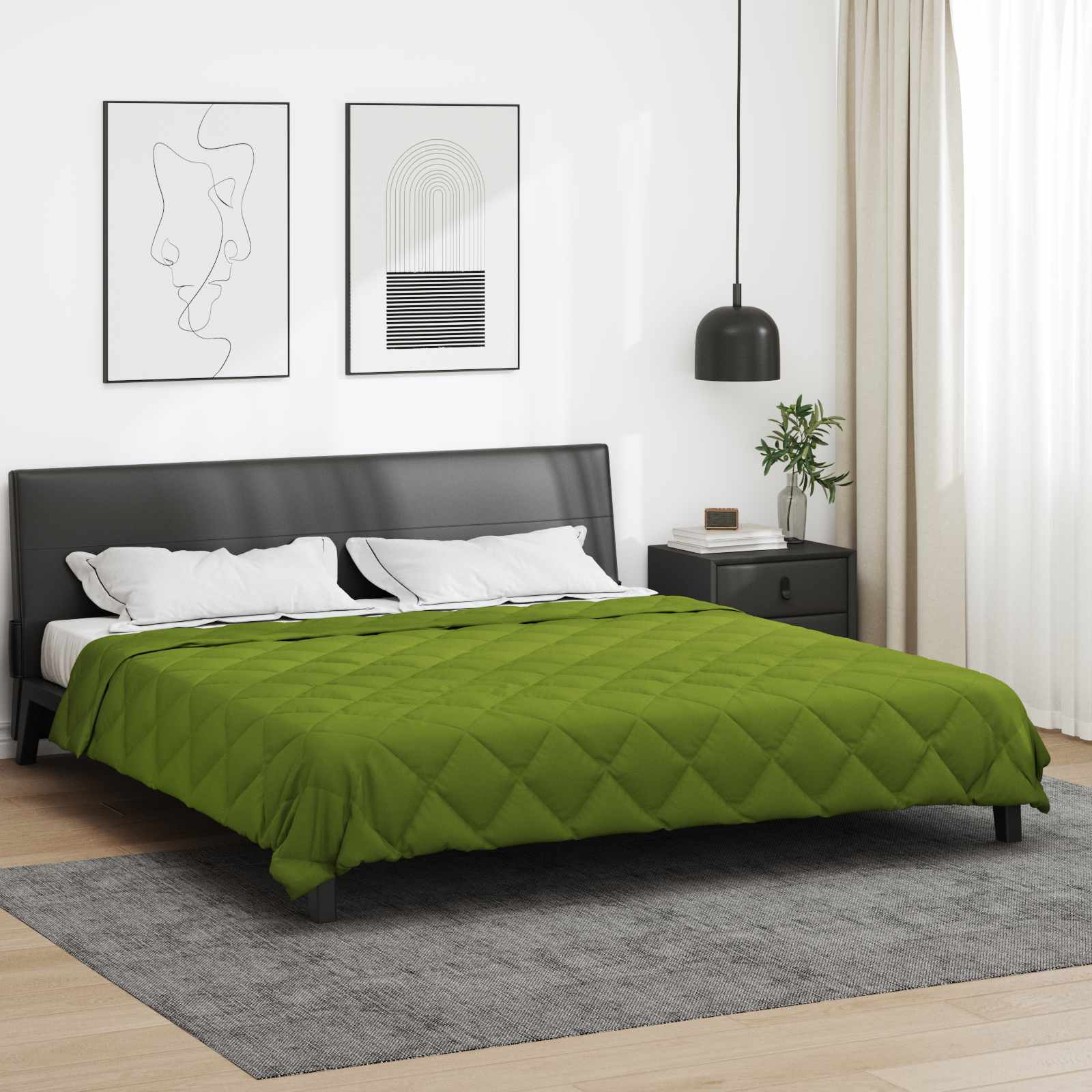 Ganzjahresbettdecke Grün 200 x 240 cm Microfiber