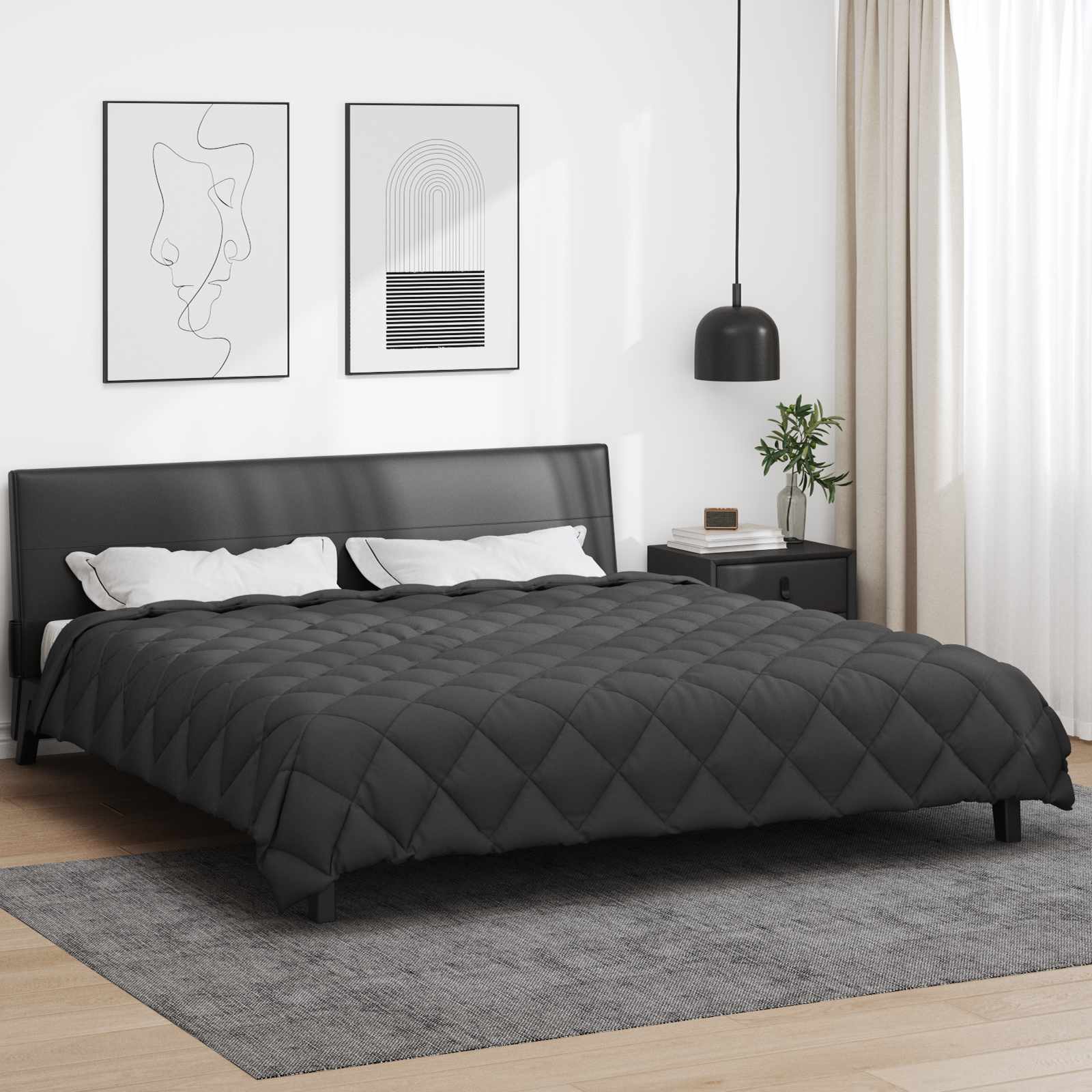 Winterbettdecke 240 x 260 cm 450 g/m² Anthrazit