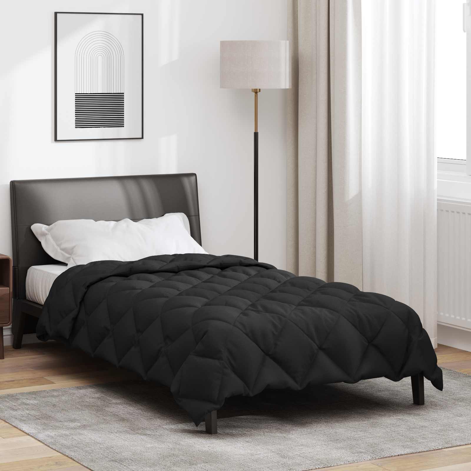 Winterbettdecke 140 x 200 cm 450 g/m² Schwarz
