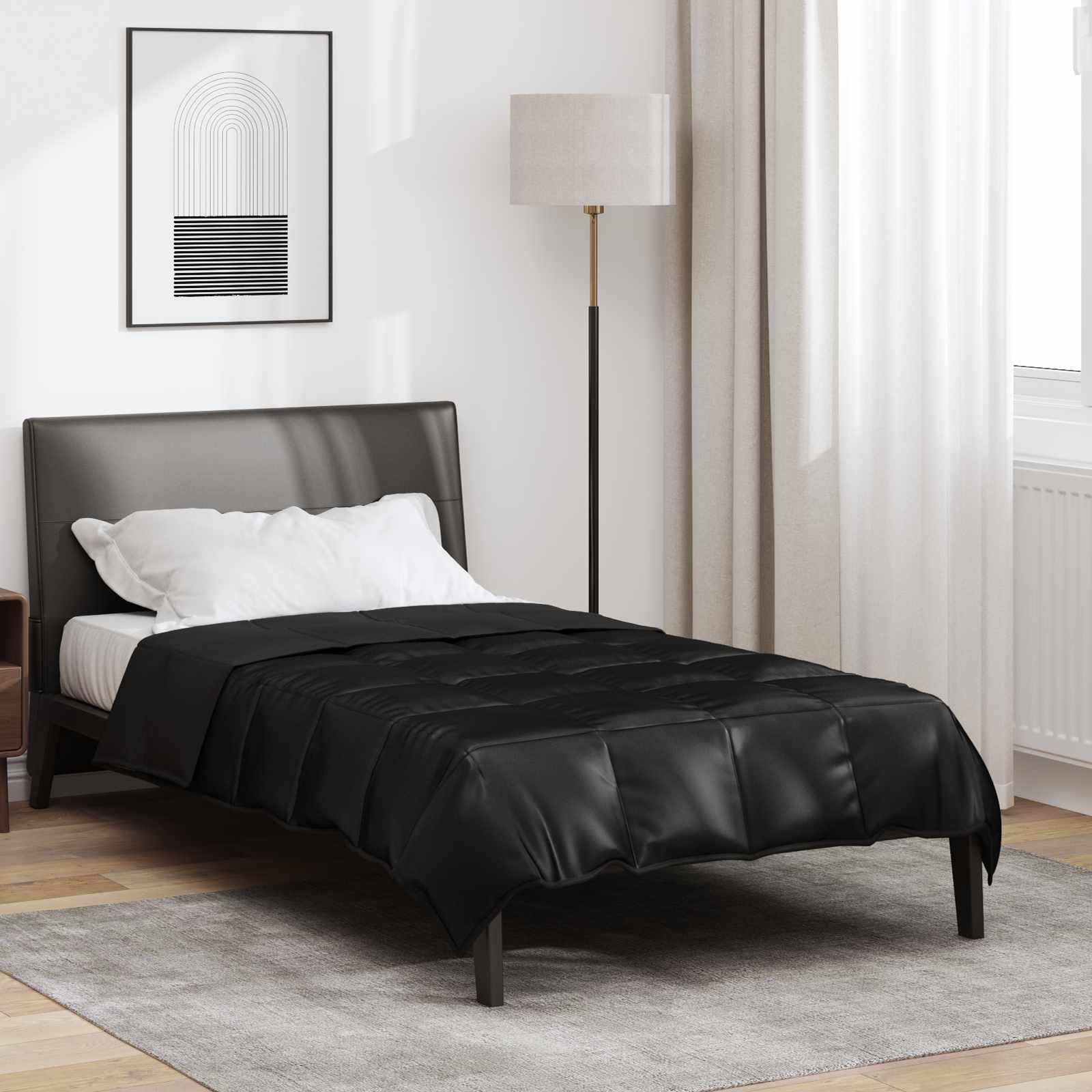 Ganzjahresbettdecke 140 x 200 cm 300 g/m² Schwarz