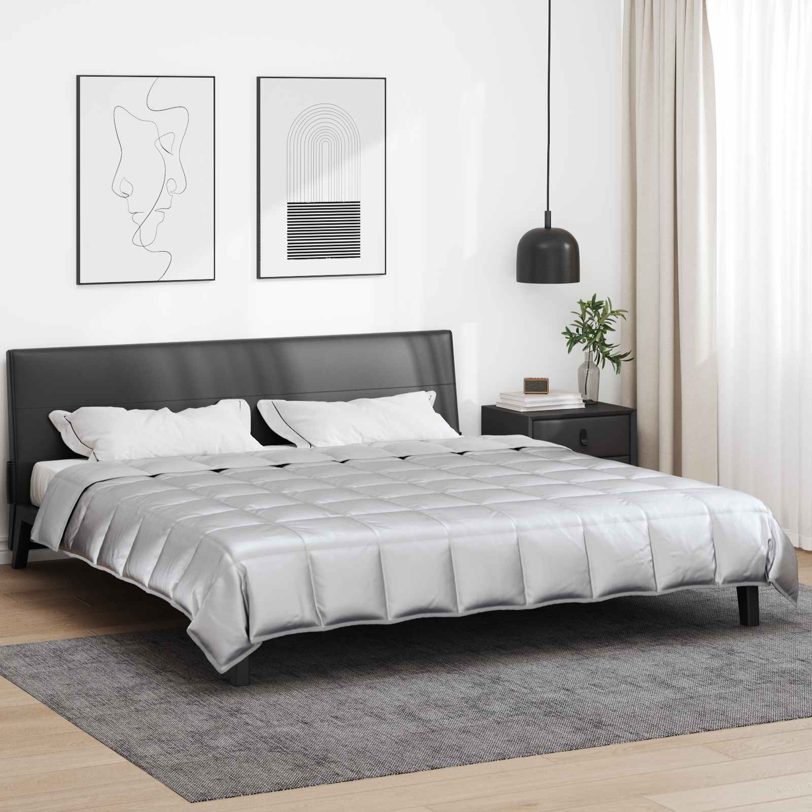 Ganzjahresbettdecke 240 x 260 cm 300 g/m² Silber