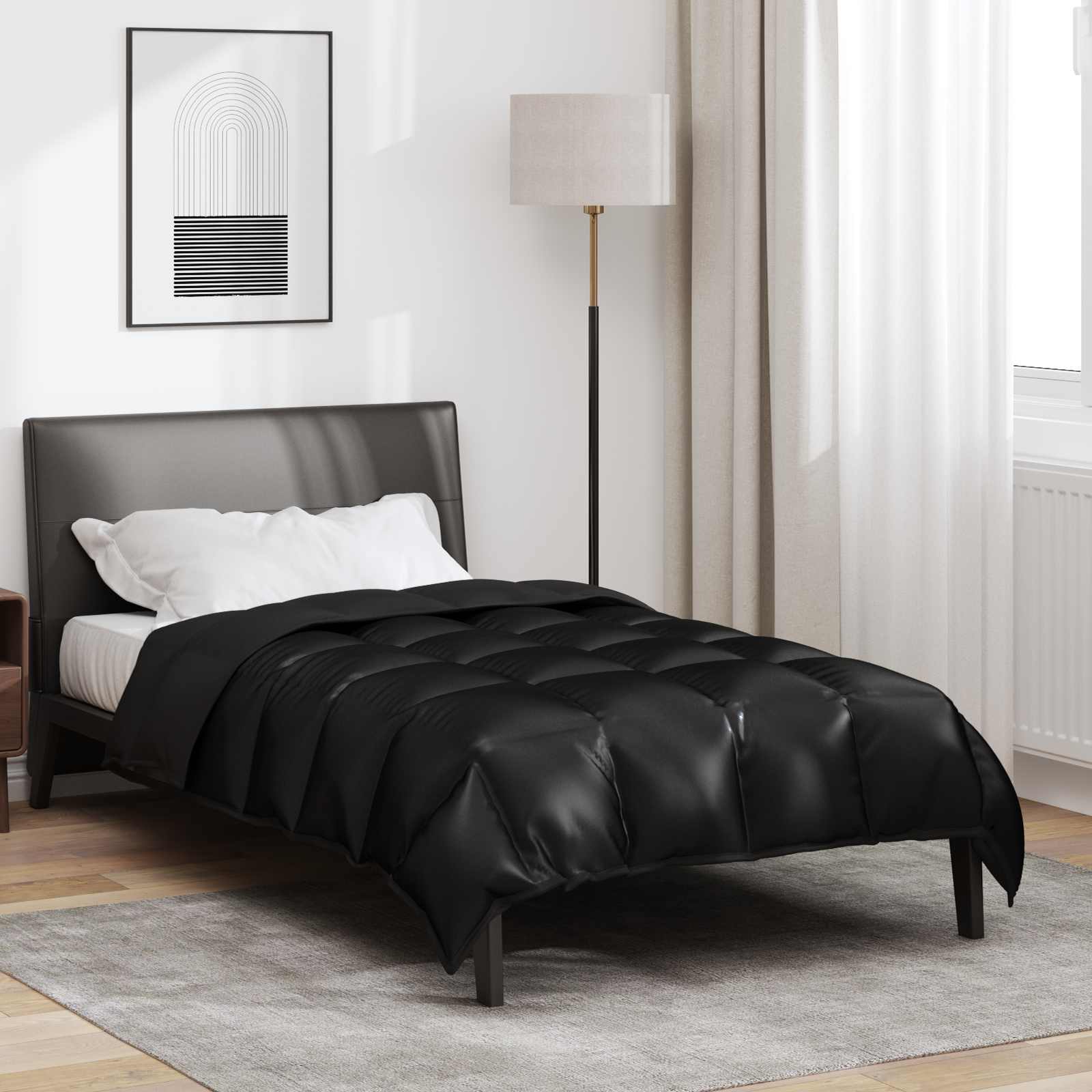 Winterbettdecke 140 x 200 cm 450 g/m² Schwarz