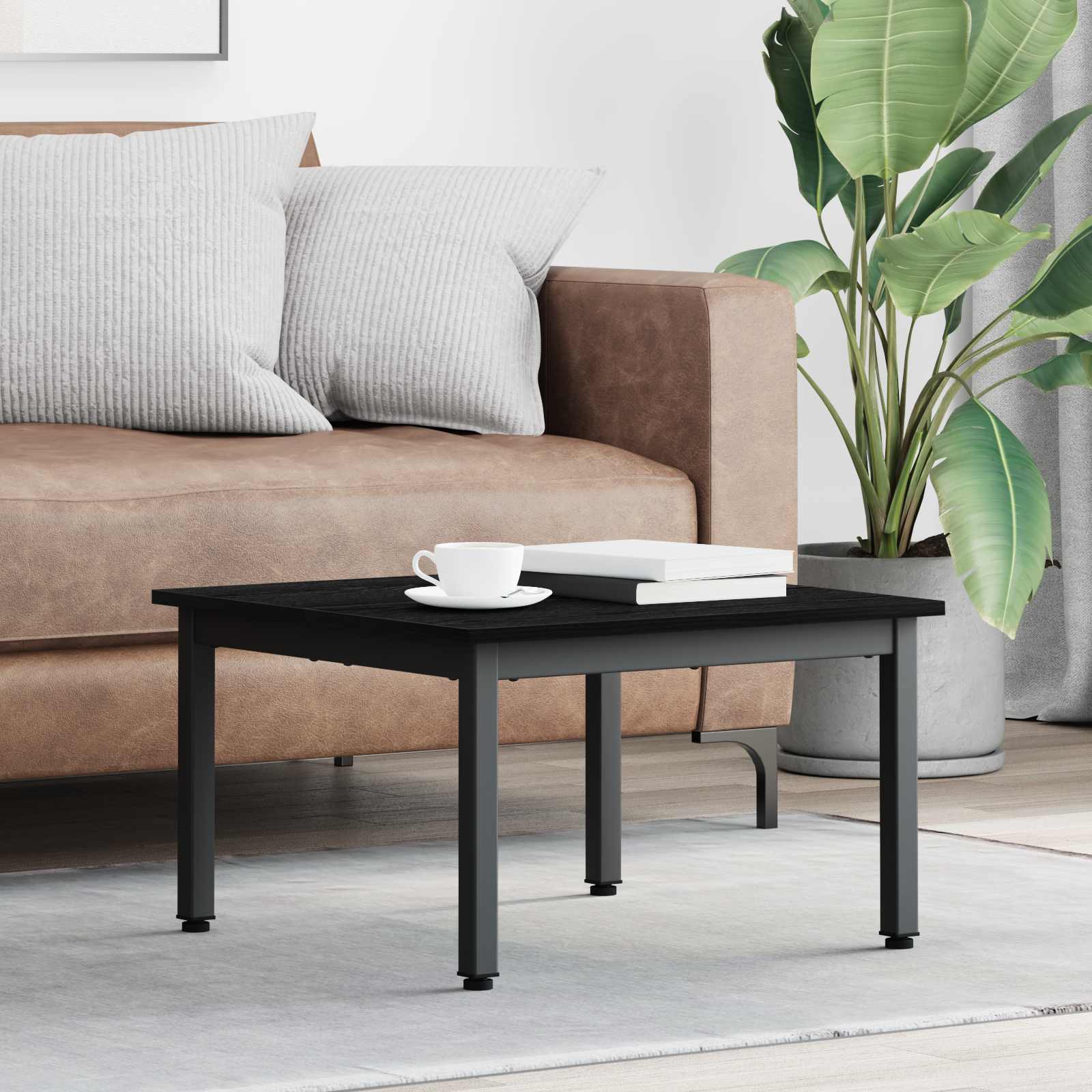 Couchtisch Schwarz Eichen-Optik 60 x 60 x 36 cm Holzwerkstoff