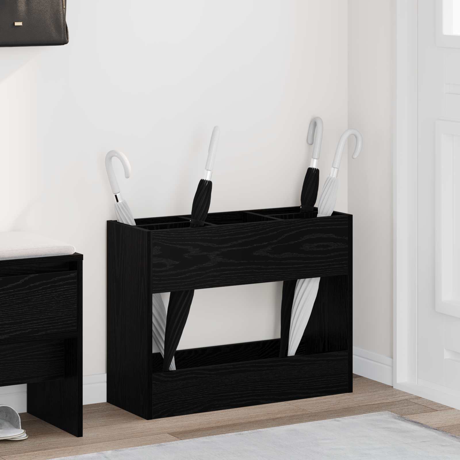 Sonnenschirmhalter Schwarz Eichen-Optik 65 x 24 x 50 cm