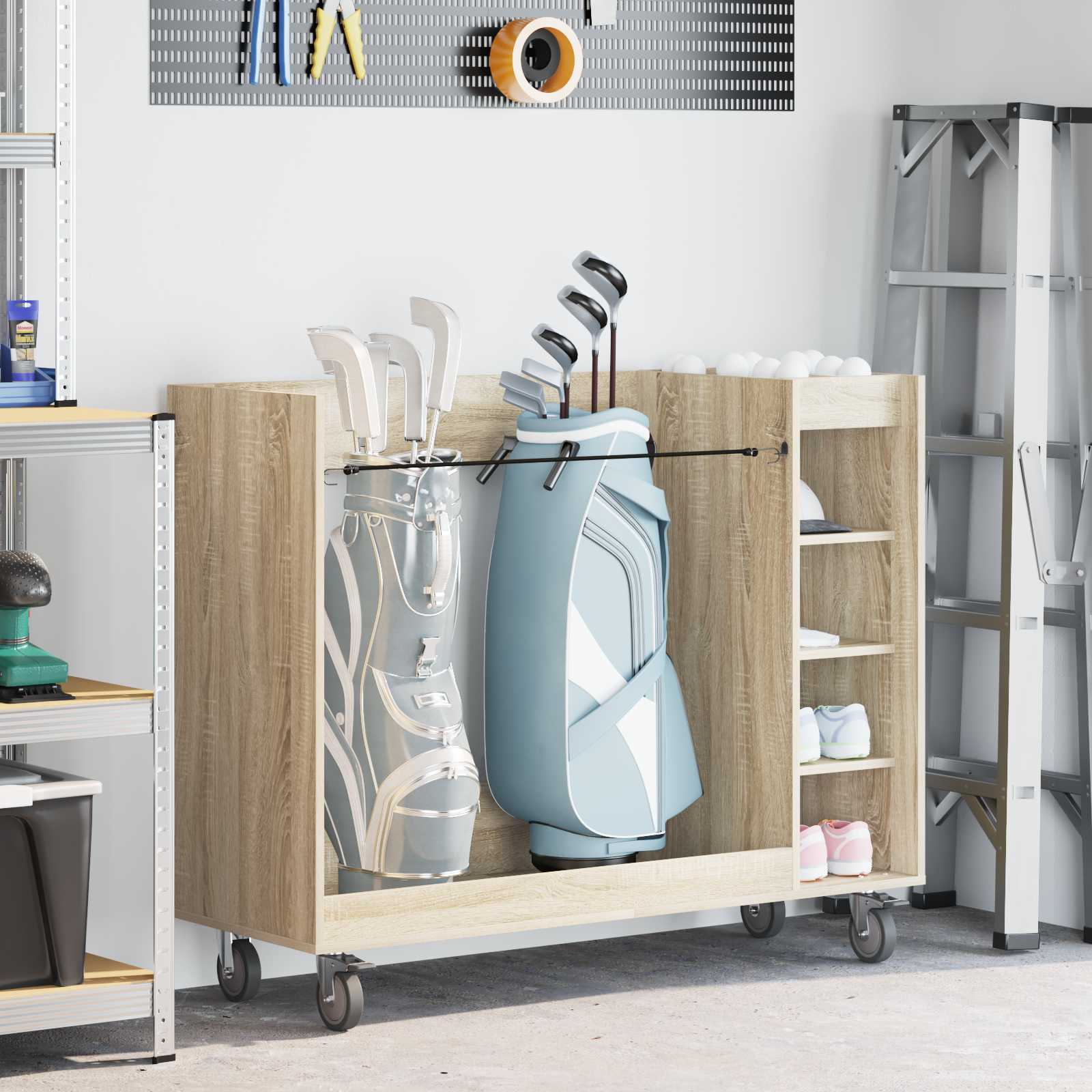 Golf Schrank Mit Rad Uni Sonoma-Eiche 120 x 45 x 98 cm
