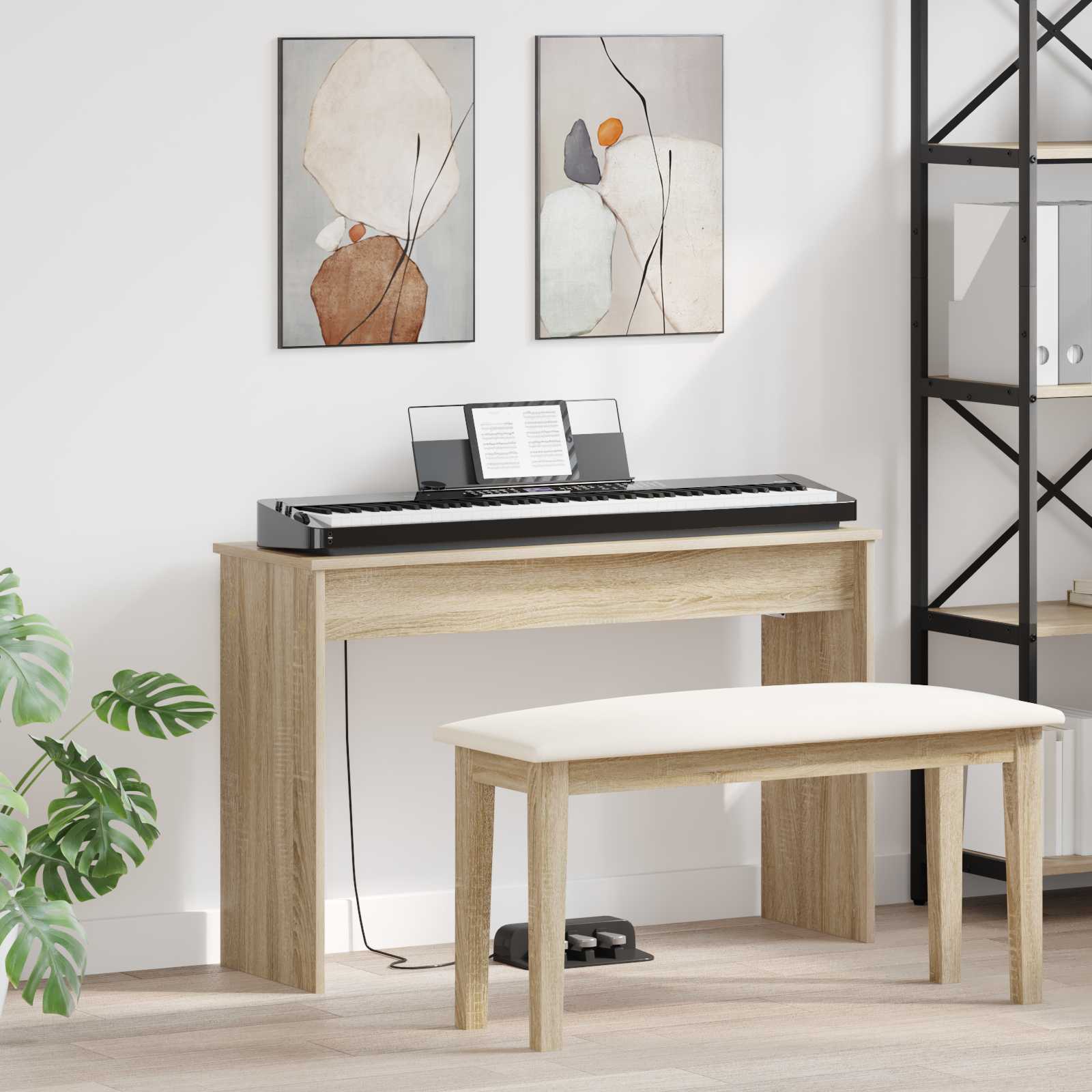 Klavierständer Sonoma-Eiche 100 x 32 x 64 cm Holzwerkstoff