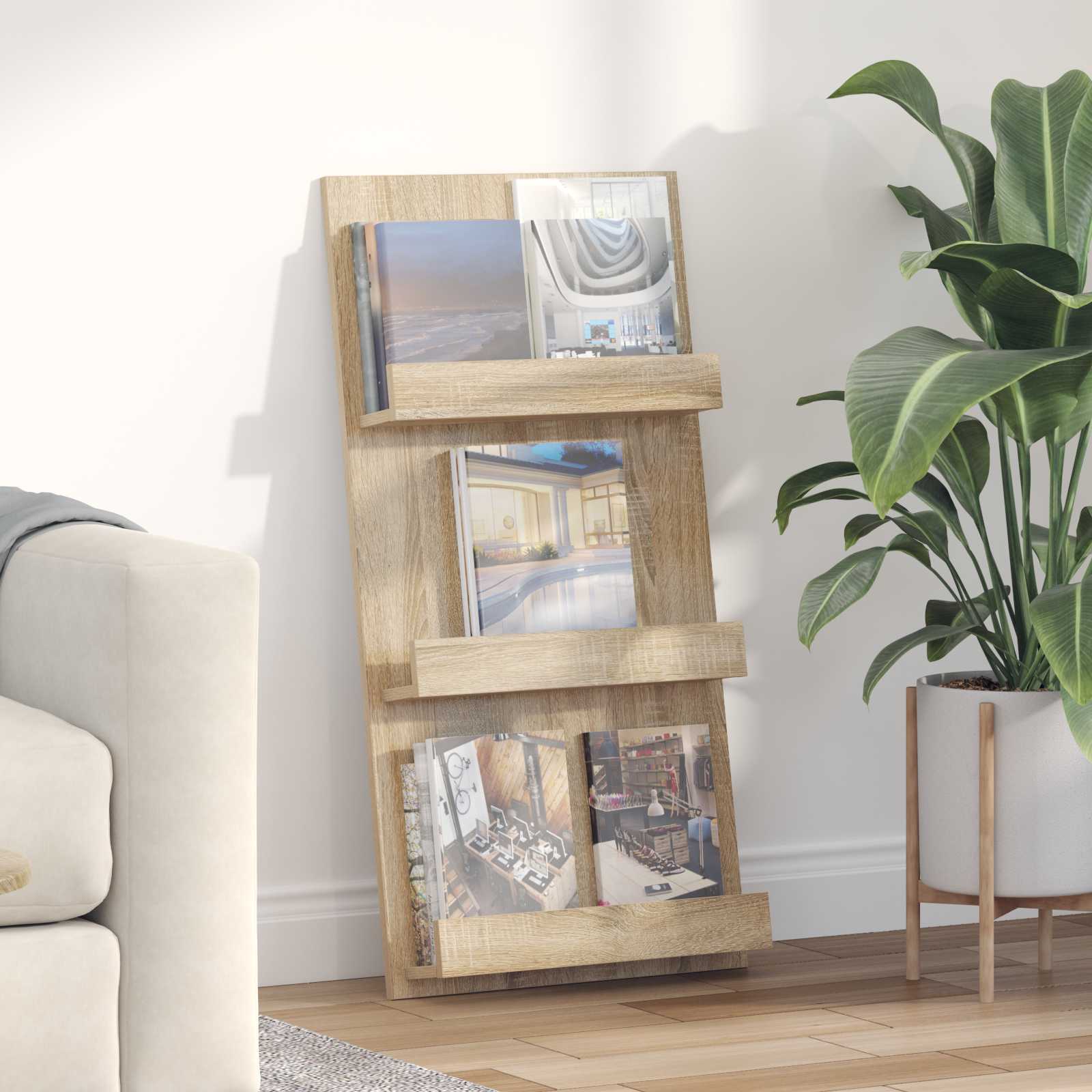 Magazinregal Sonoma-Eiche 51 x 11 x 102 cm Holzwerkstoff