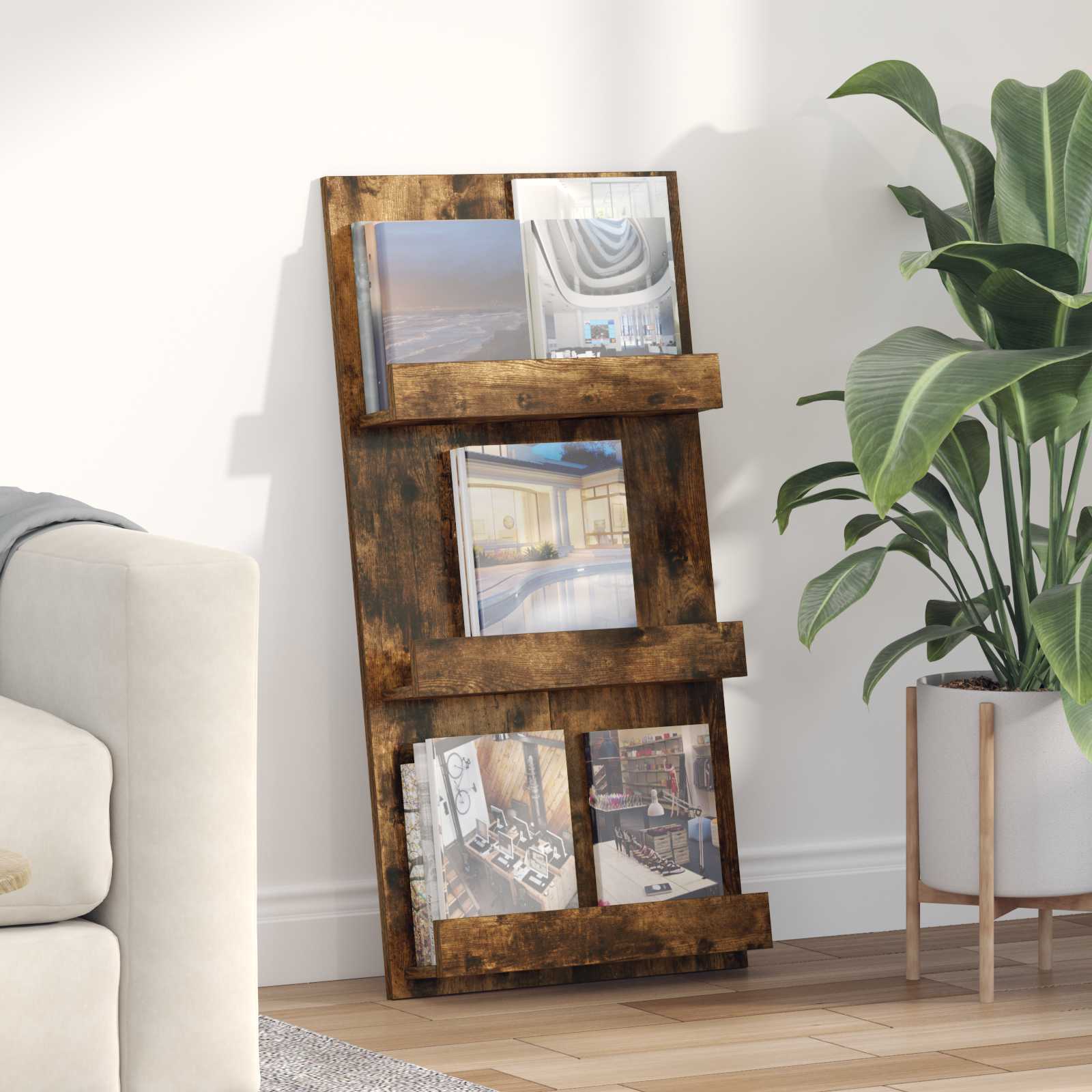 Magazinregal Räuchereiche 51 x 11 x 102 cm Holzwerkstoff