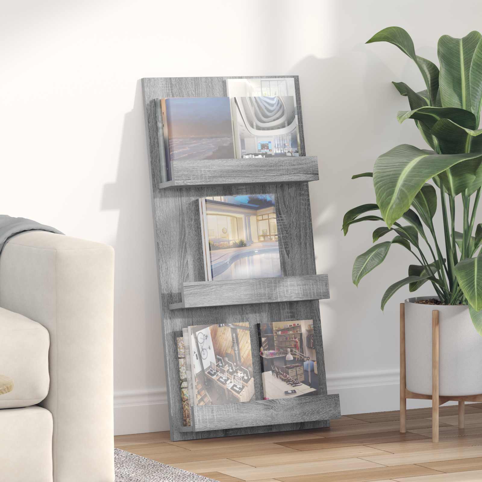 Magazinregal Sonoma-Grau 51 x 11 x 102 cm Holzwerkstoff