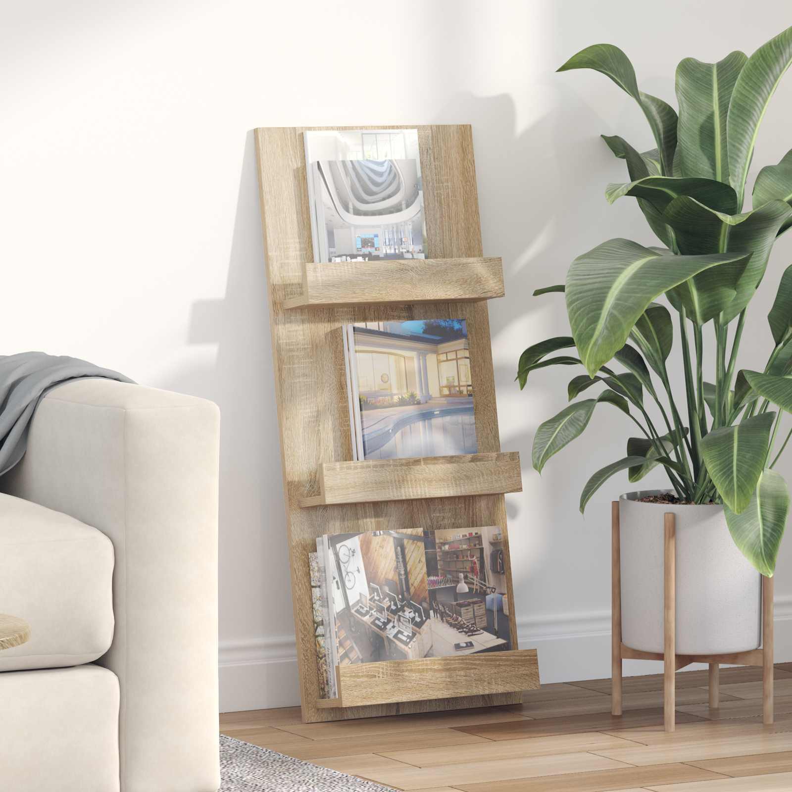 Magazinregal Sonoma-Eiche 43 x 11 x 102 cm Holzwerkstoff