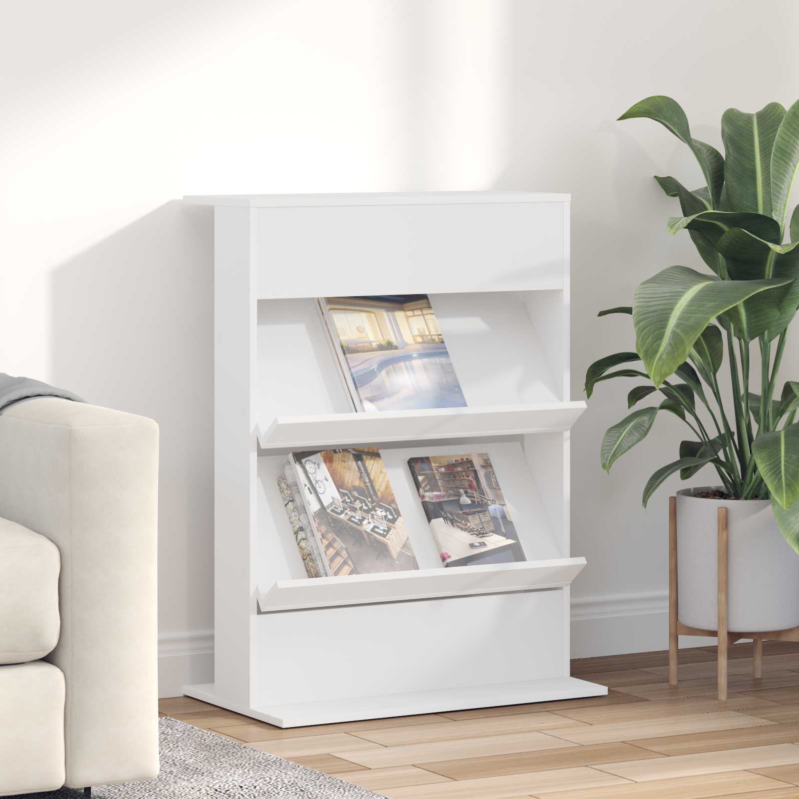Magazinregal Weiß 70 x 41 x 96 cm Holzwerkstoff