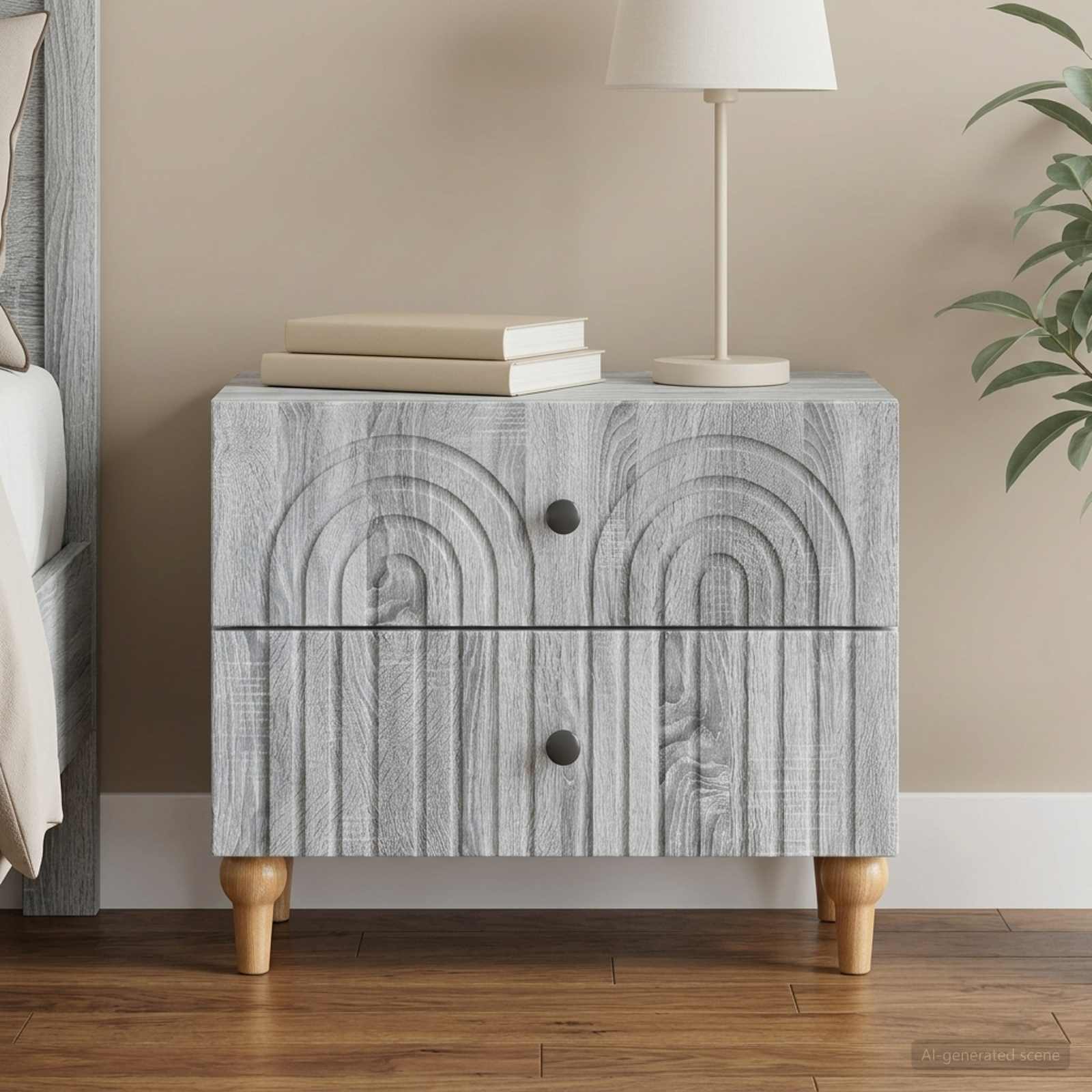Nachttisch Graues Sonoma 62 x 34,5 x 48 cm Holzwerkstoff