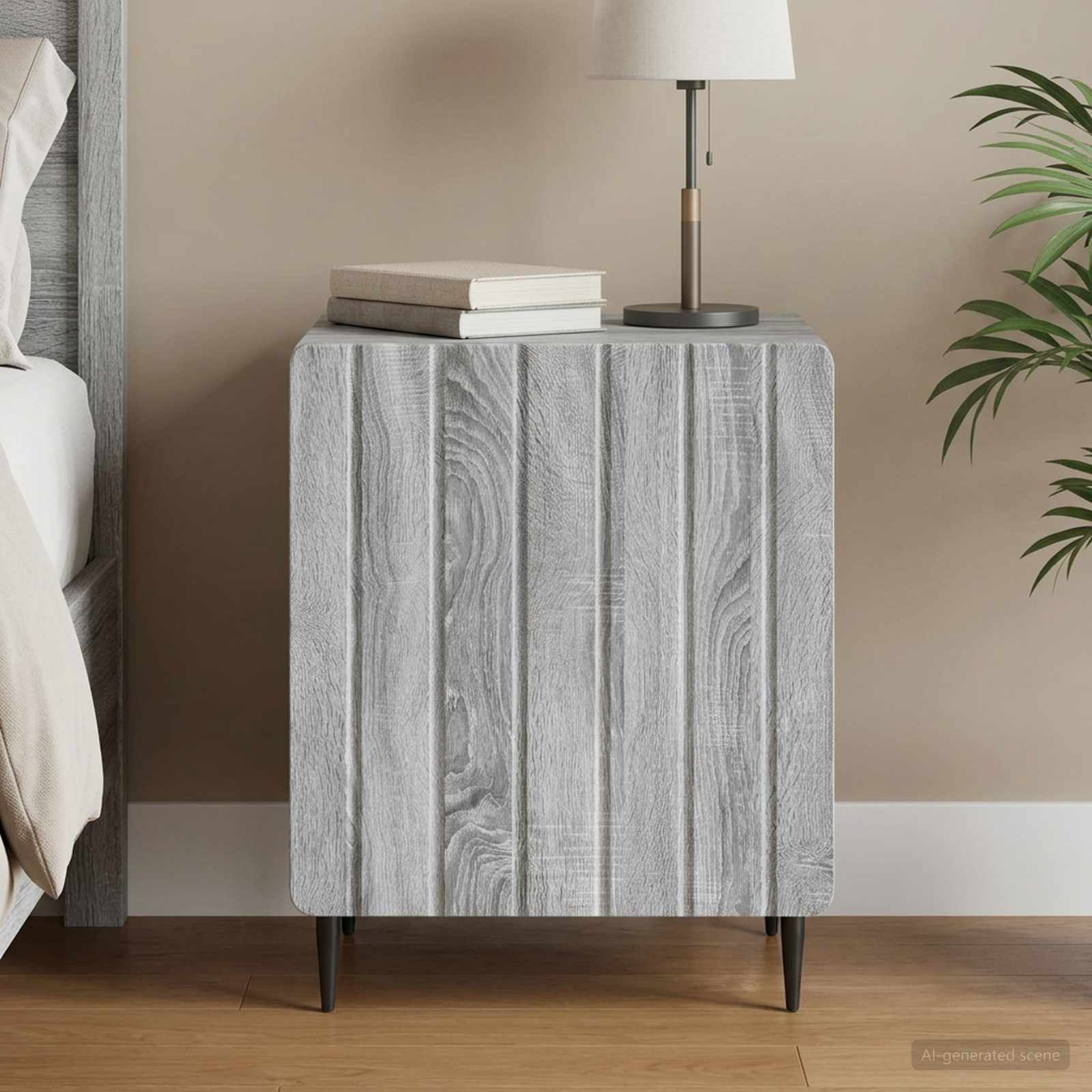 Nachttisch Sonoma-Grau 43 x 34,5 x 52 cm Holzwerkstoff