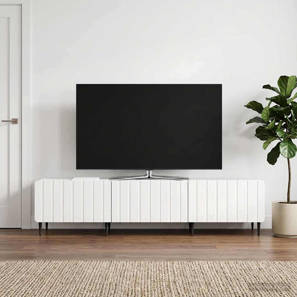 TV-Schränk Hochglanz Weiß 147 x 34,5 x 32 cm Holzwerkstoff