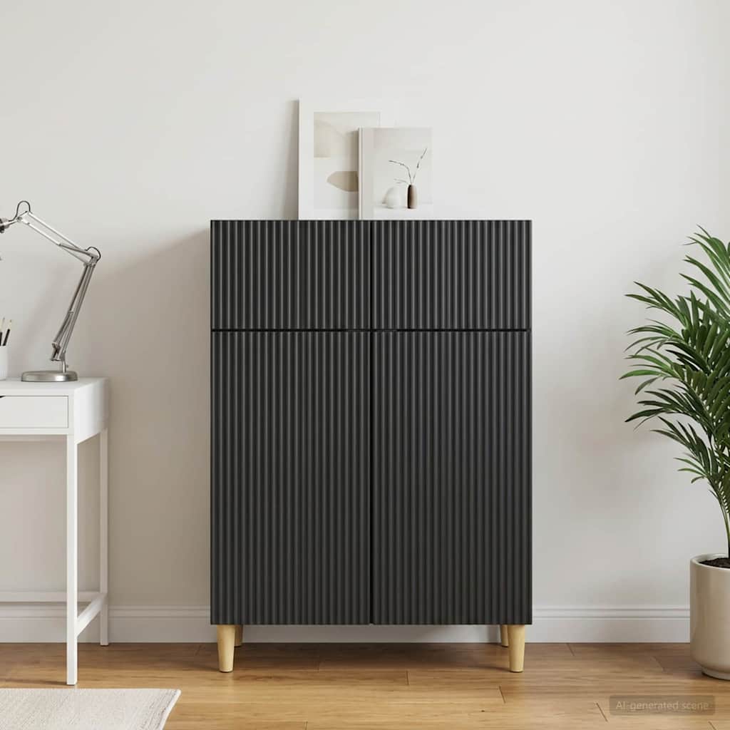 Sideboard Schwarz 66 x 34,5 x 90 cm Holzwerkstoff