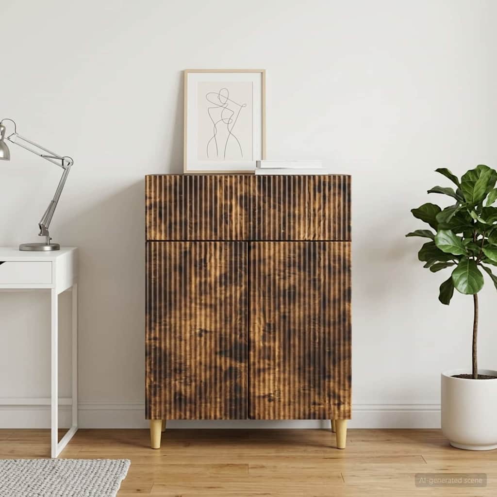 Sideboard Geräucherte Eiche 66 x 34,5 x 90 cm Holzwerkstoff