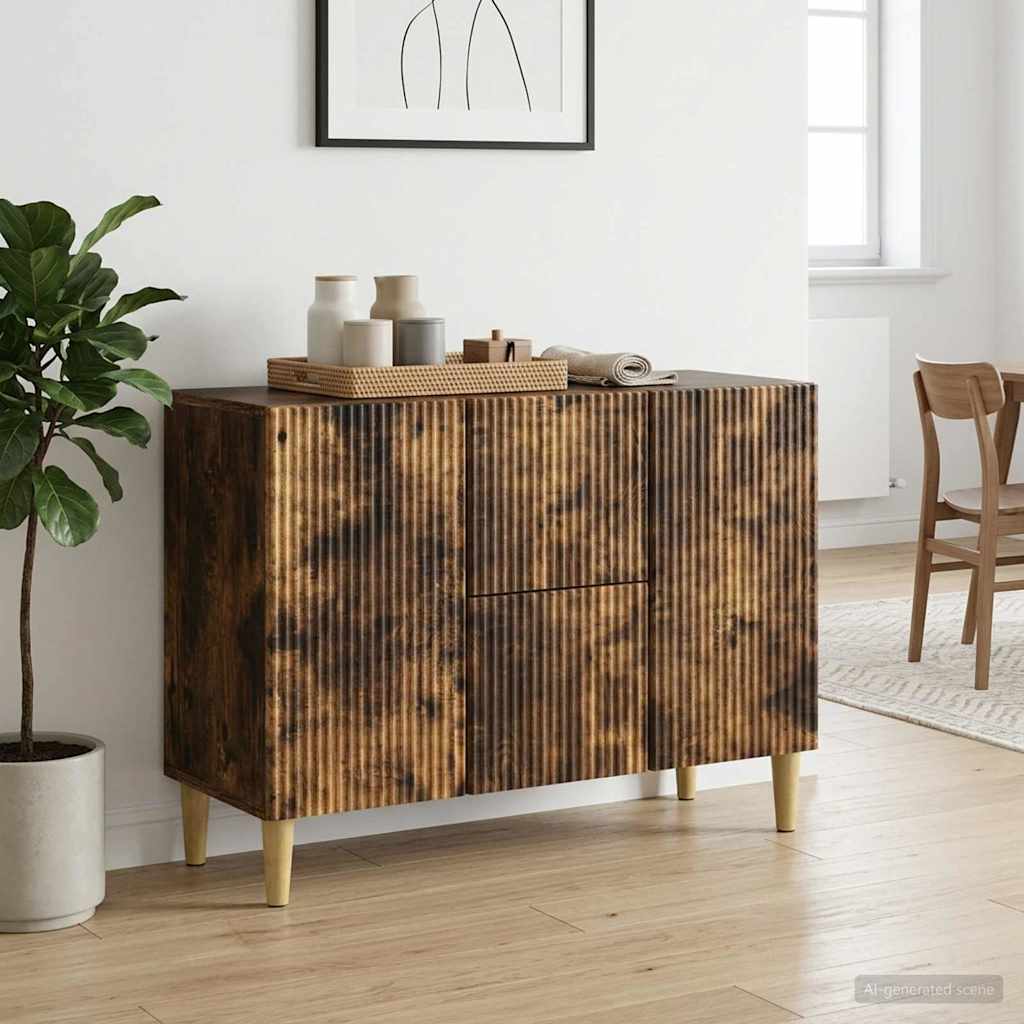 Sideboard Räuchereiche 89 x 34,5 x 60 cm Holzwerkstoff