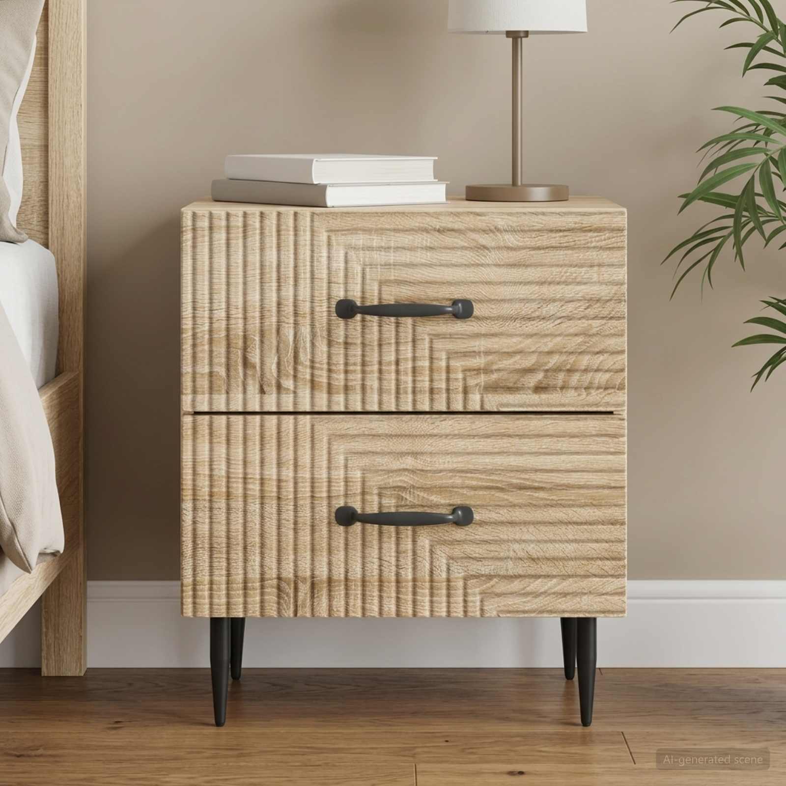 Nachttisch Sonoma-Eiche 43 x 34,5 x 47,5 cm Holzwerkstoff