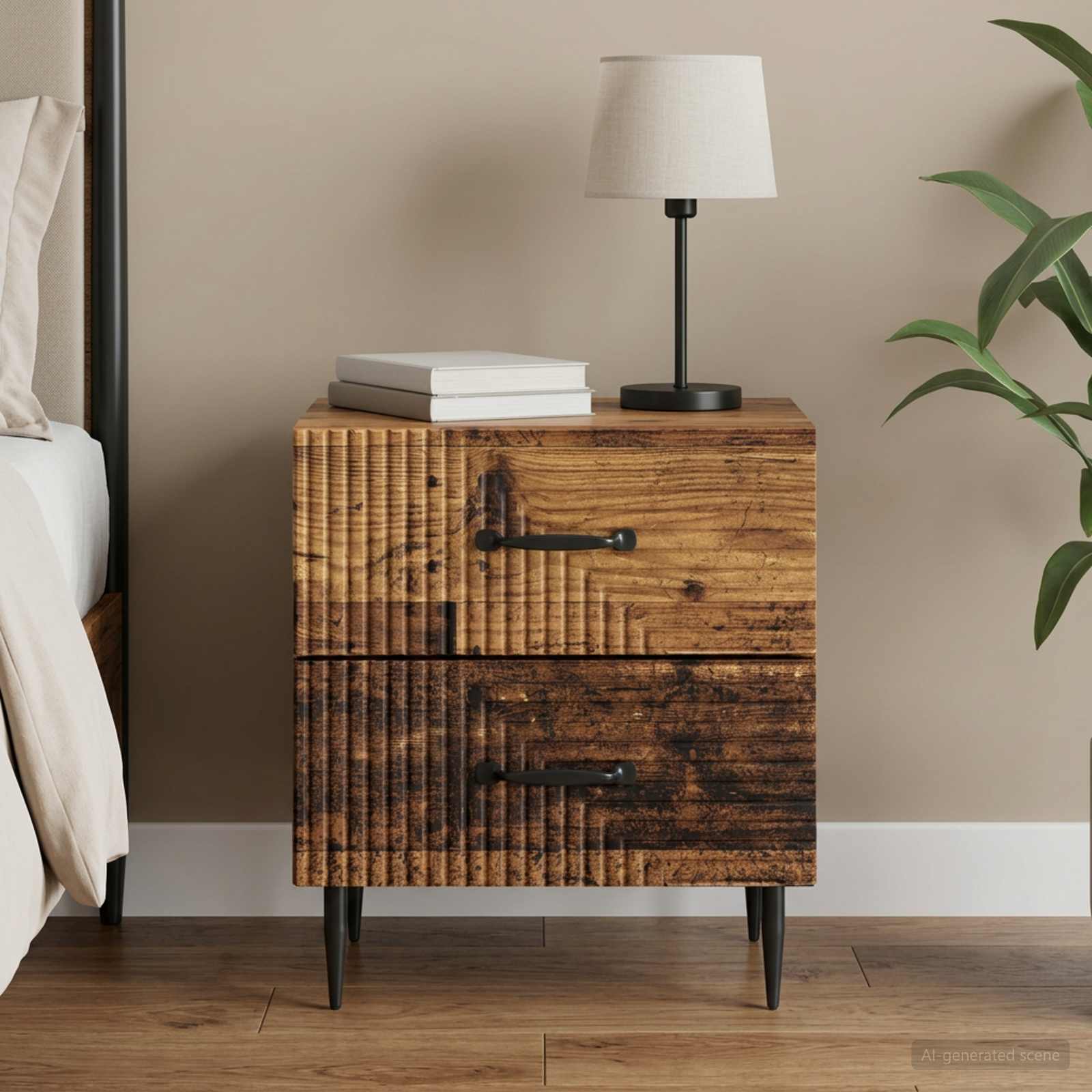 Nachttisch Altholz 43 x 34,5 x 47,5 cm Holzwerkstoff