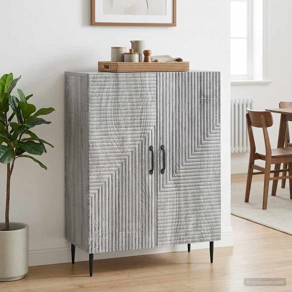 Sideboard Sonoma-Grau 66 x 34,5 x 89,5 cm Holzwerkstoff