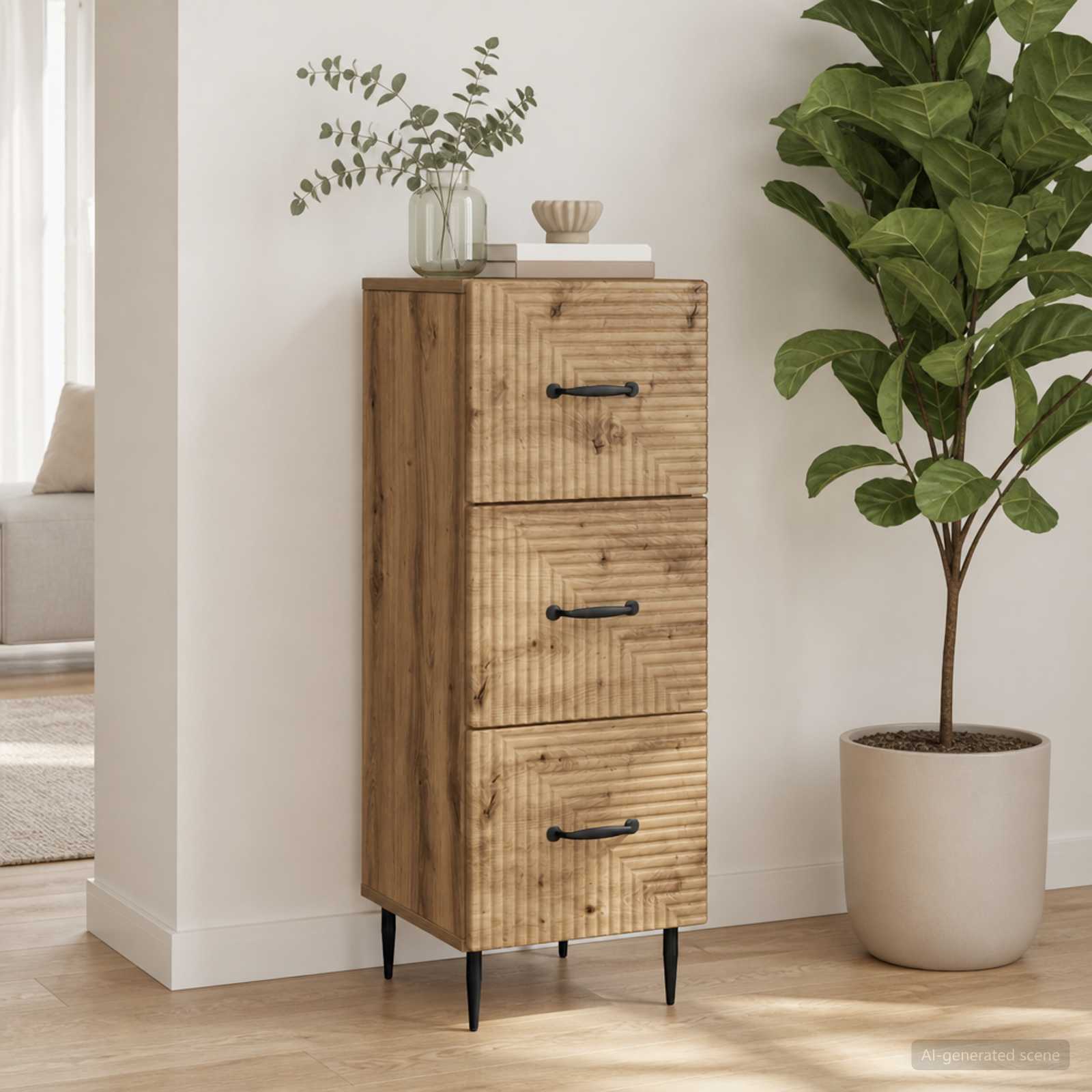Schubladenschrank 33 x 34,5 x 89,5 cm Holzwerkstoff