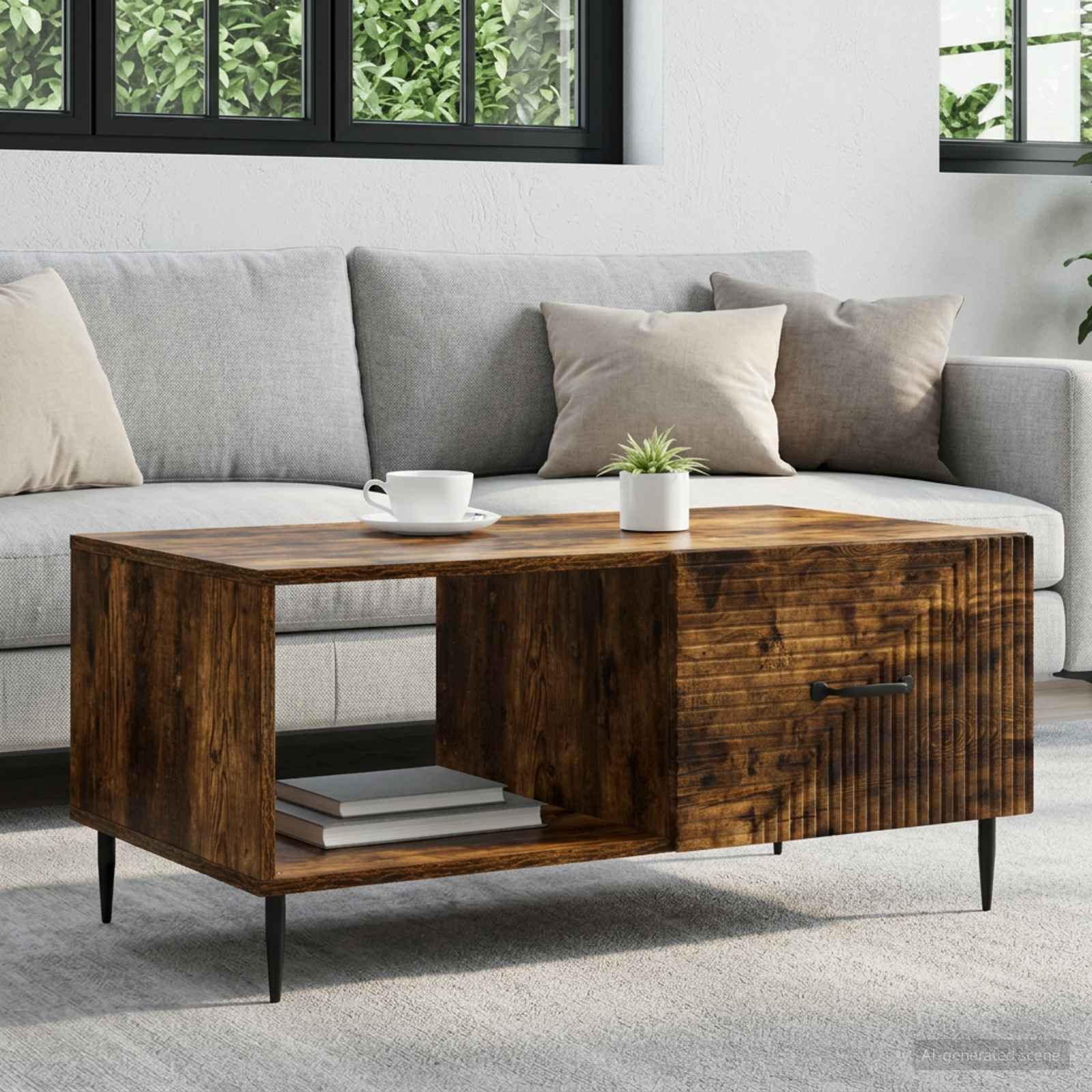 Couchtisch Geräucherte Eiche 90 x 50 x 40 cm Holzwerkstoff