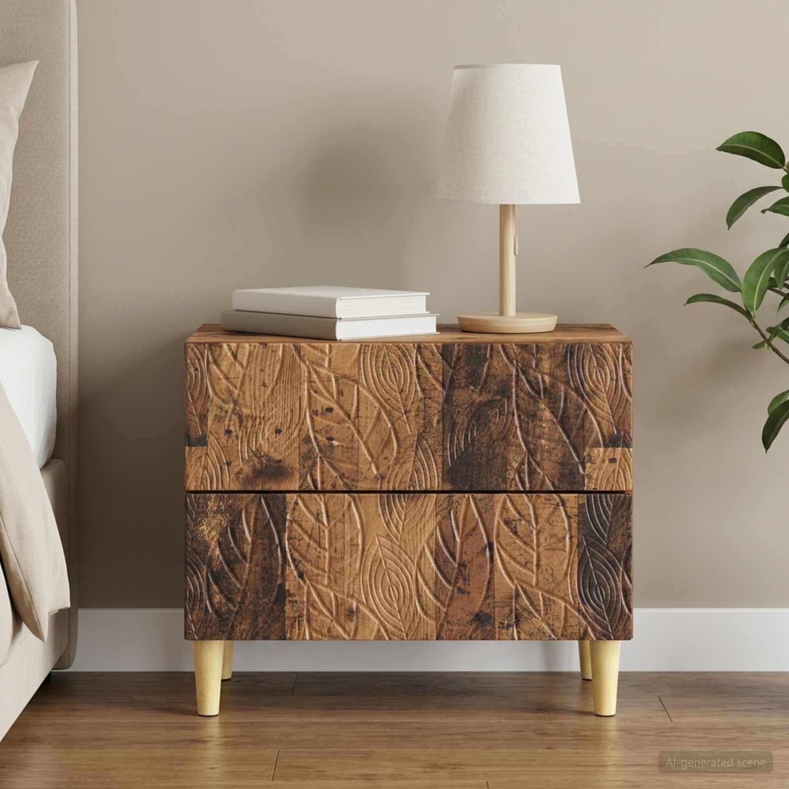 Nachttisch Altholz 62 x 34,5 x 48 cm Holzwerkstoff